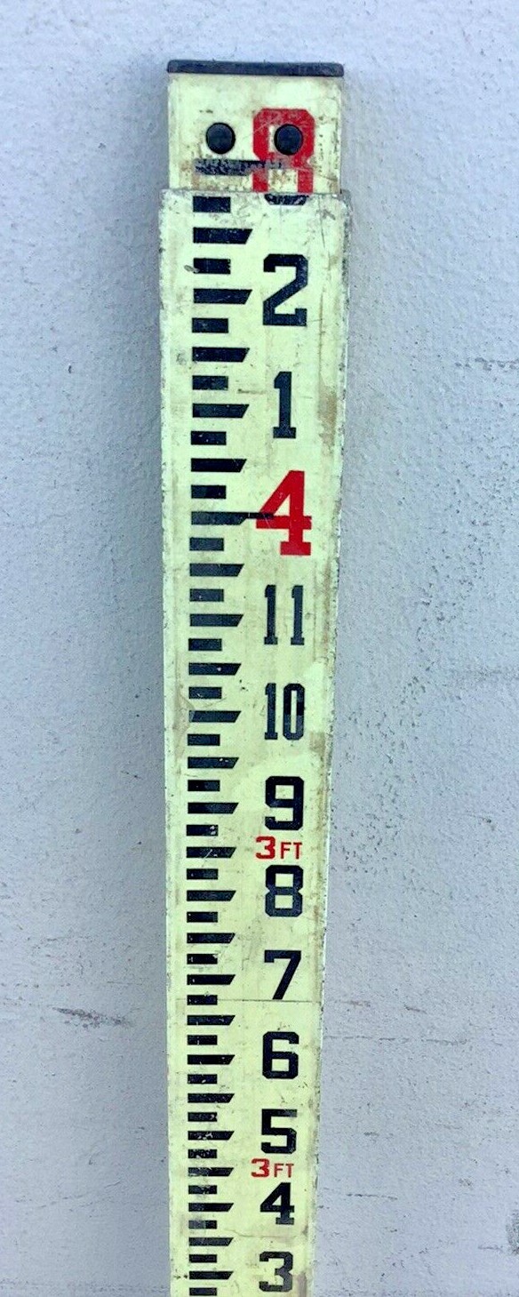 Crain Model 92002 Rectangular Fiberglass 8 Foot Surveying Leveling Rod