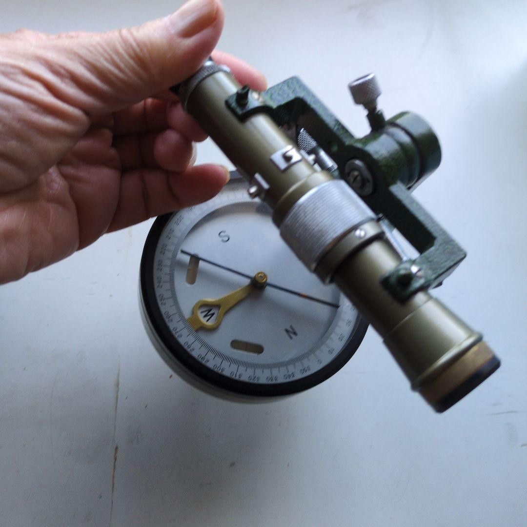 Japanese Survey Compass Direction Instrument With Case Vintage Japan