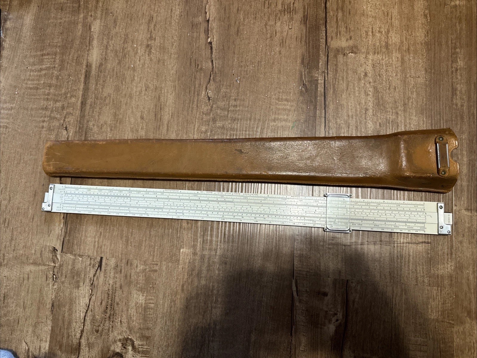 Rare Vintage Keuffel & Esser 4083-5 Mahogany 20” Slide Rule With Leather Case