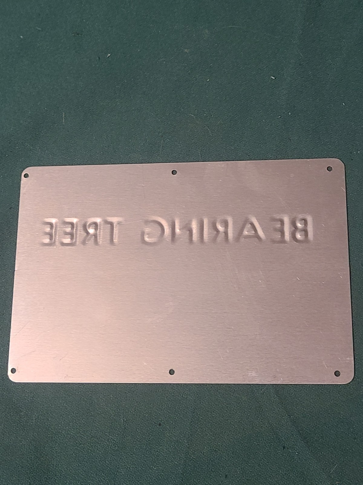 Mint Unused Bearing Tree Metal Sign Land Surveyor Used 4″ x 6″