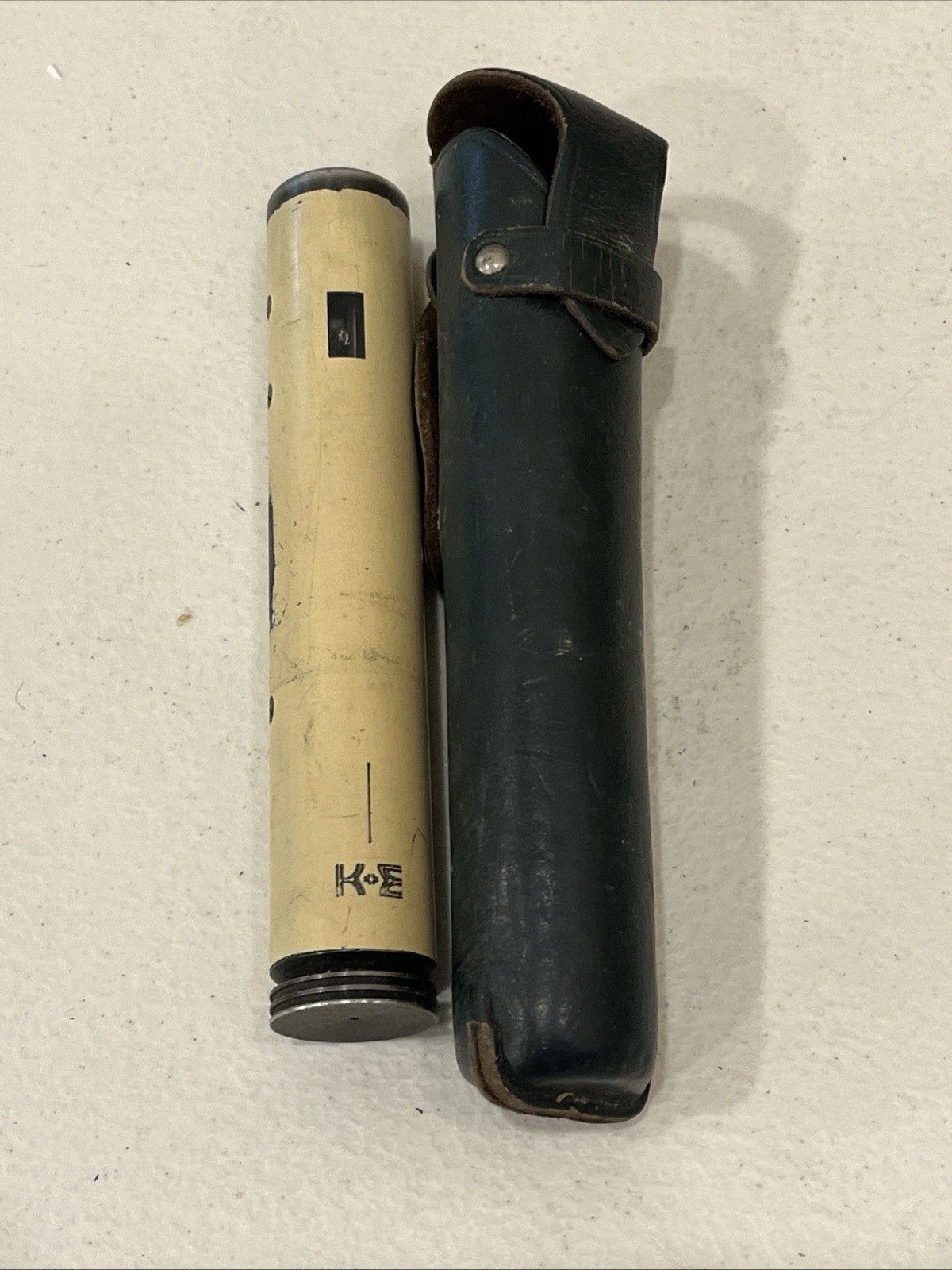 Vintage K&E Keuffel & Esser Co. Hand Level Survey Sight Tool with Leather Case