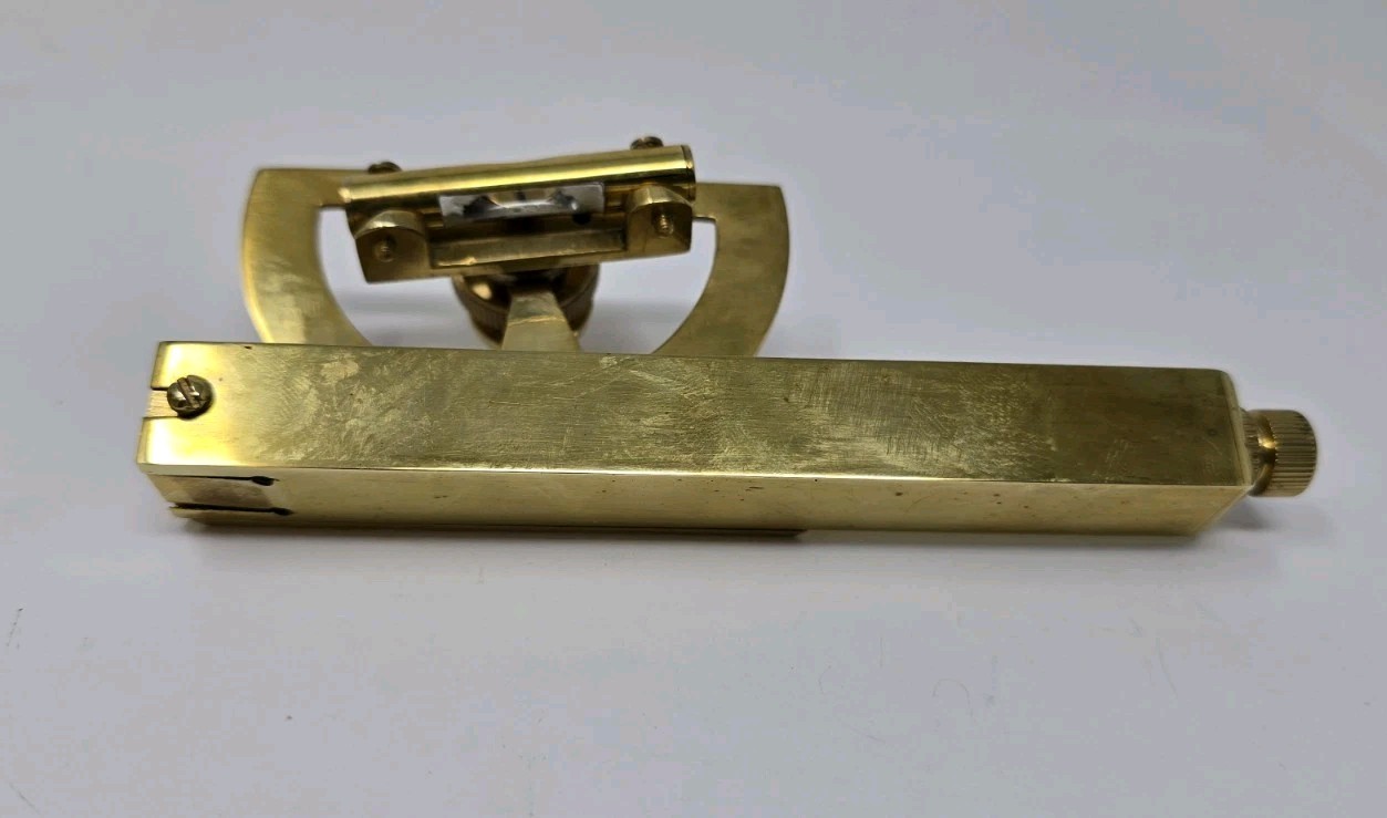 Vintage Stanley London Brass ABNEY LEVEL Clinometer & Survey Nav Instrument