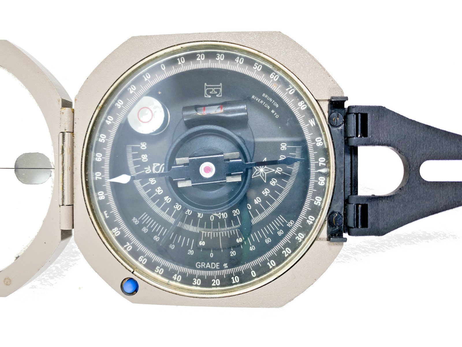 D.W. Bruntons Surveyors Geological Compro Pocket Transit Compass w/ Leather Case