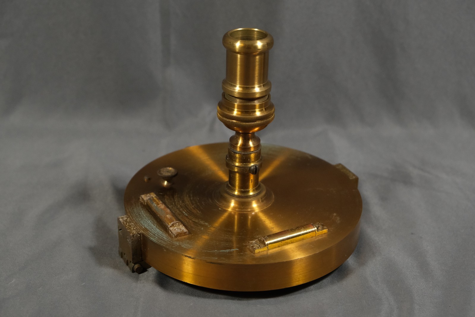 W & LE Gurley Brass Surveyors Staff Compass with Wood Case (Crack Glass)