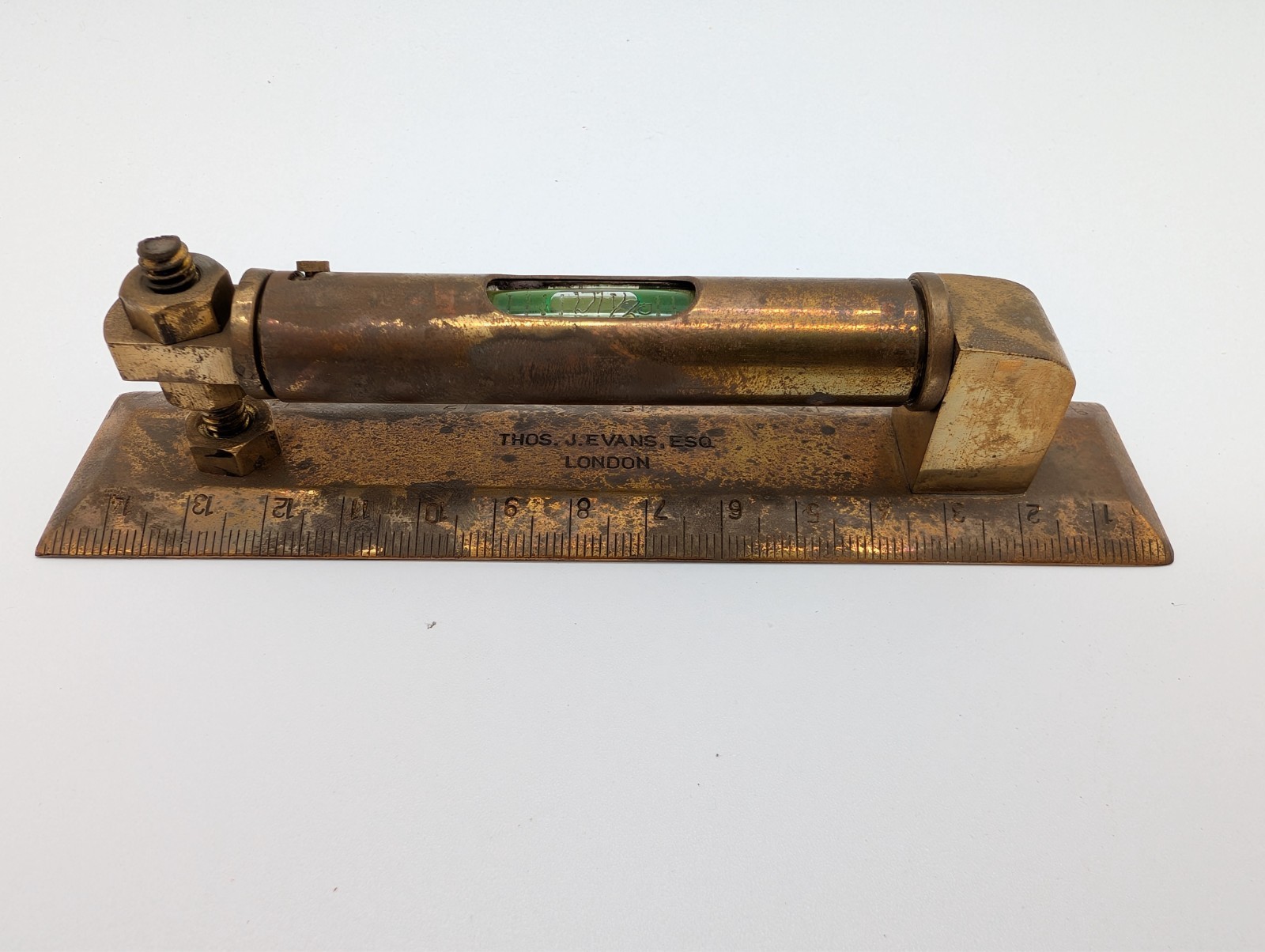 Decorative Brass Spirit Level Vintage Style London Esq Inlaid Wooden Gift Box