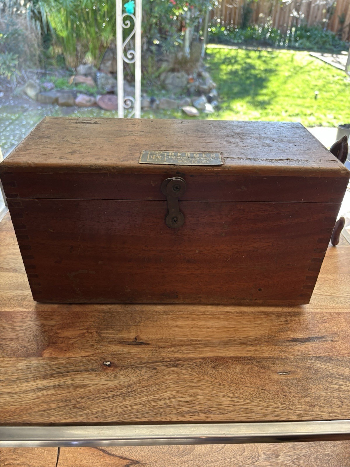 Vintage Survey Equipment Berger 190A Transit Level w/Dovetail Wooden Box r2s3