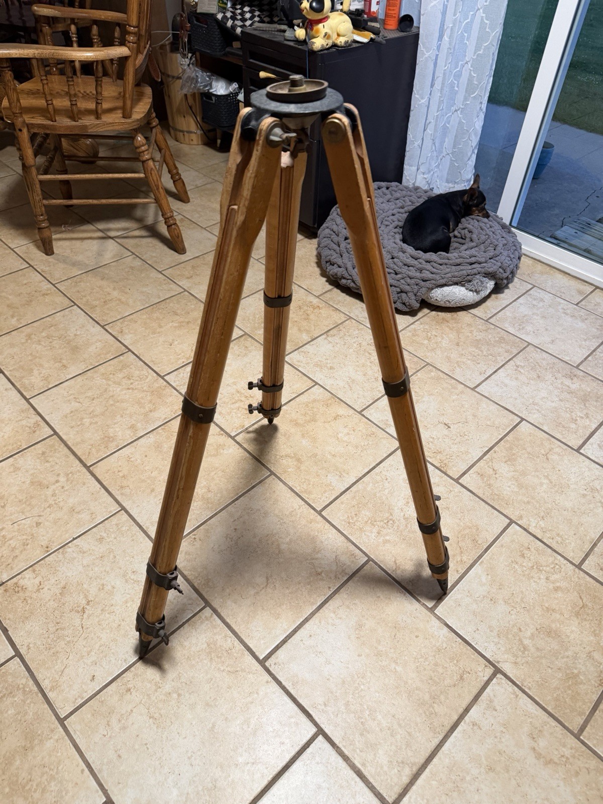 Vintage Dietzgen USCE Military Surveying Tripod Wood Brass