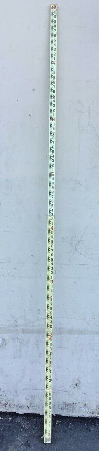 Crain Model 92002 Rectangular Fiberglass 8 Foot Surveying Leveling Rod
