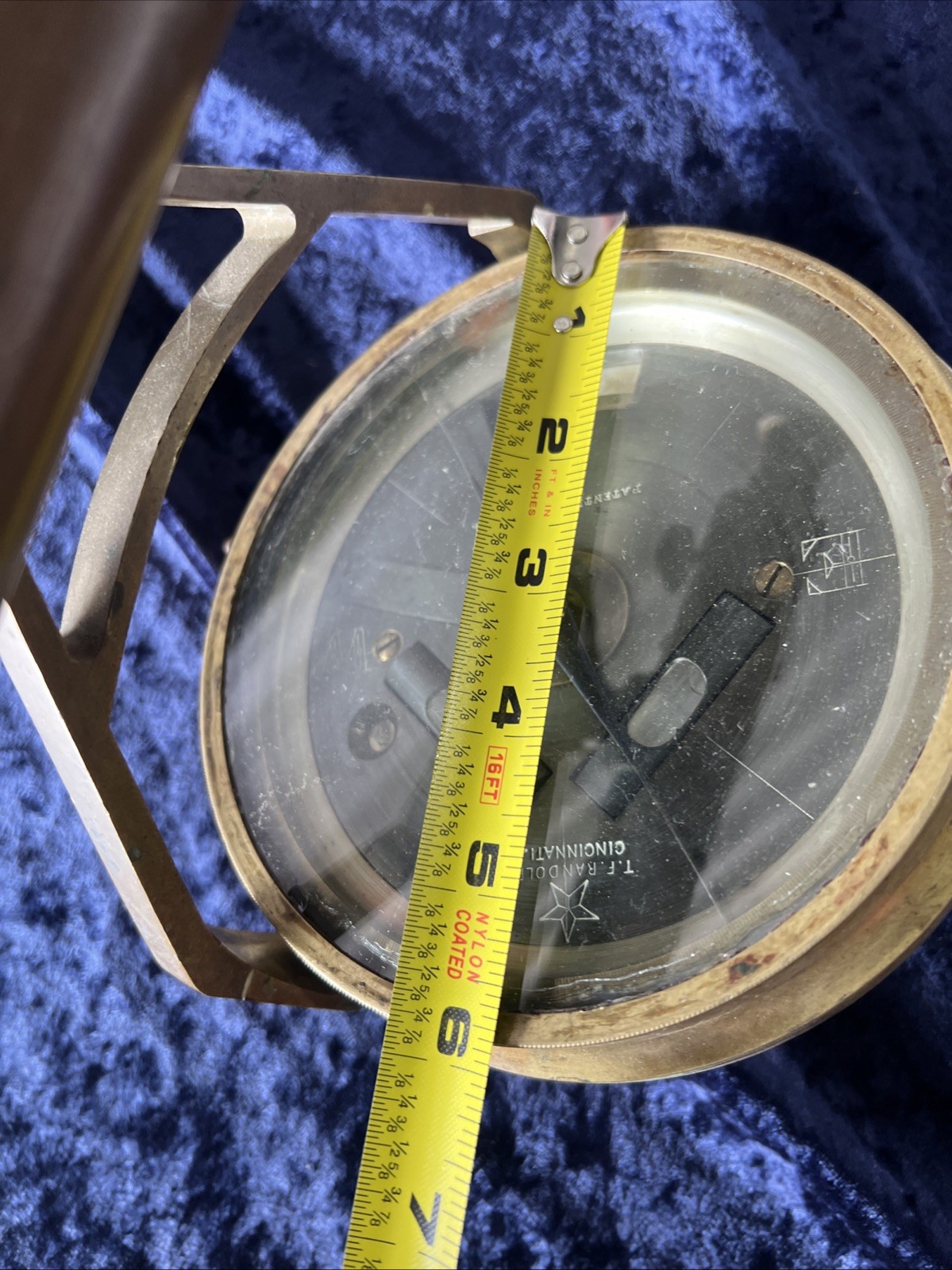 T.F. Randolph Antique Vintage Compass Survey Brass Alidade Transit Telescope