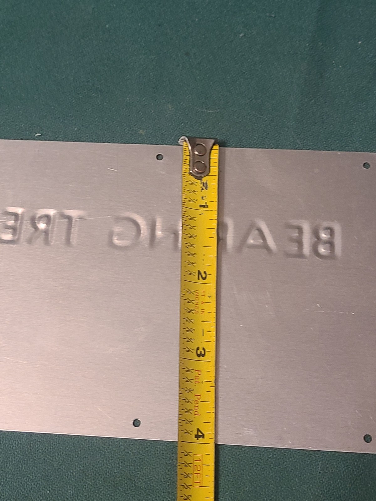 Mint Unused Bearing Tree Metal Sign Land Surveyor Used 4″ x 6″