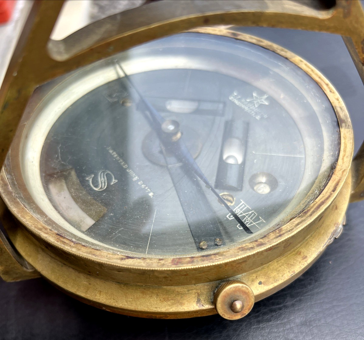 T.F. Randolph Antique Vintage Compass Survey Brass Alidade Transit Telescope