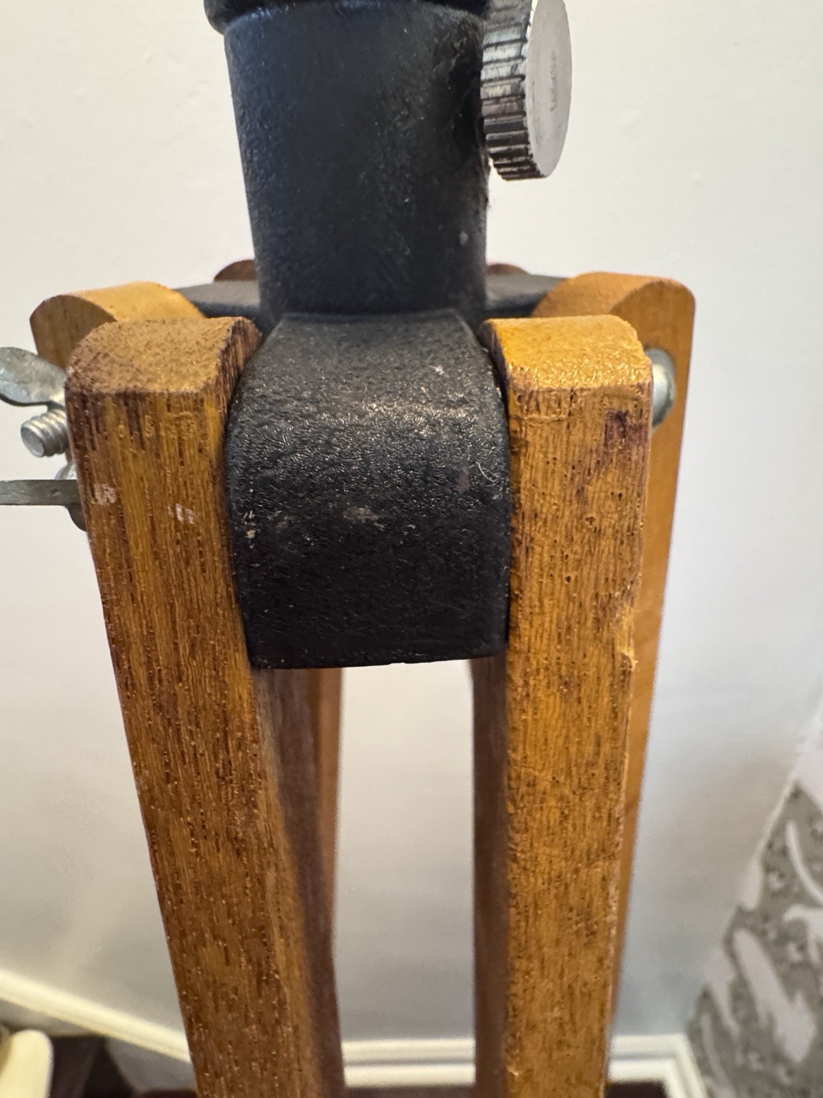 Antique Surveyor’s Instrument Tripod Beech Wood Cast Iron T8 Industrial Decor