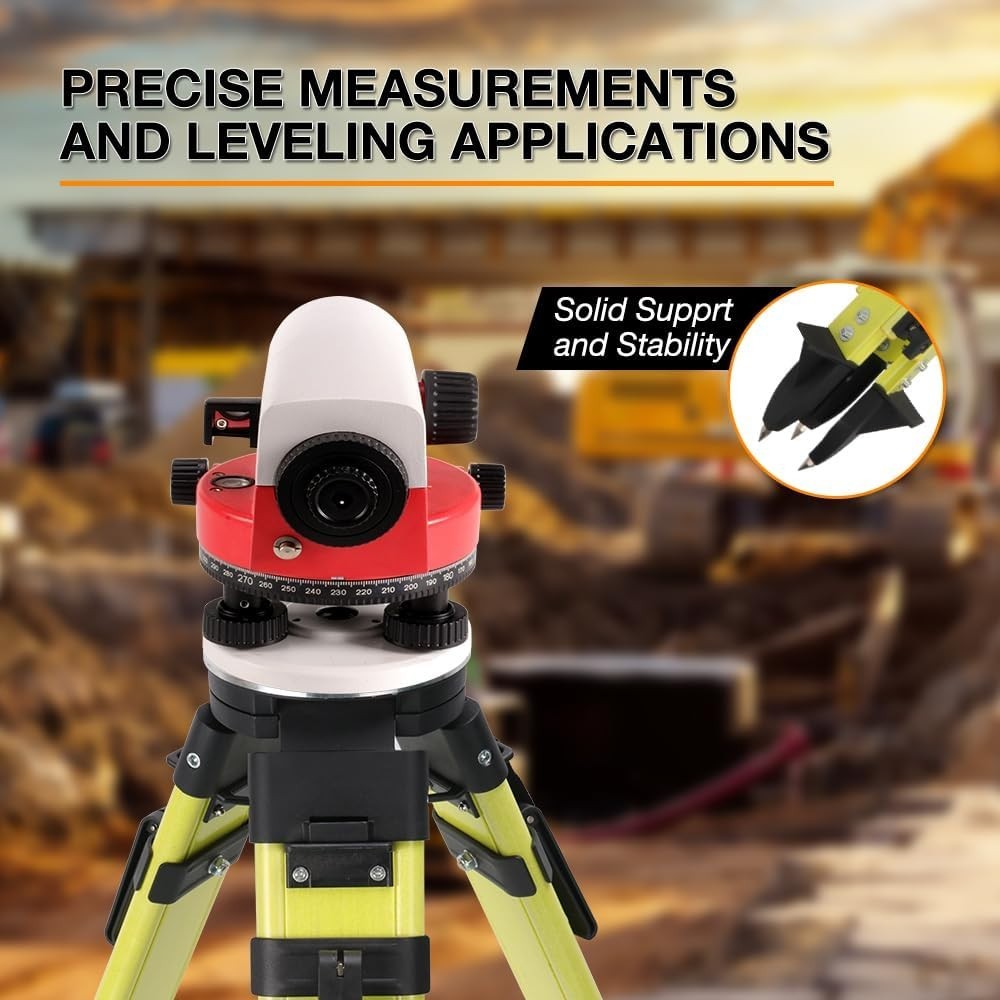 Lightweight 72” Fiberglass Surveying Tripod – Portable with Strong Stability