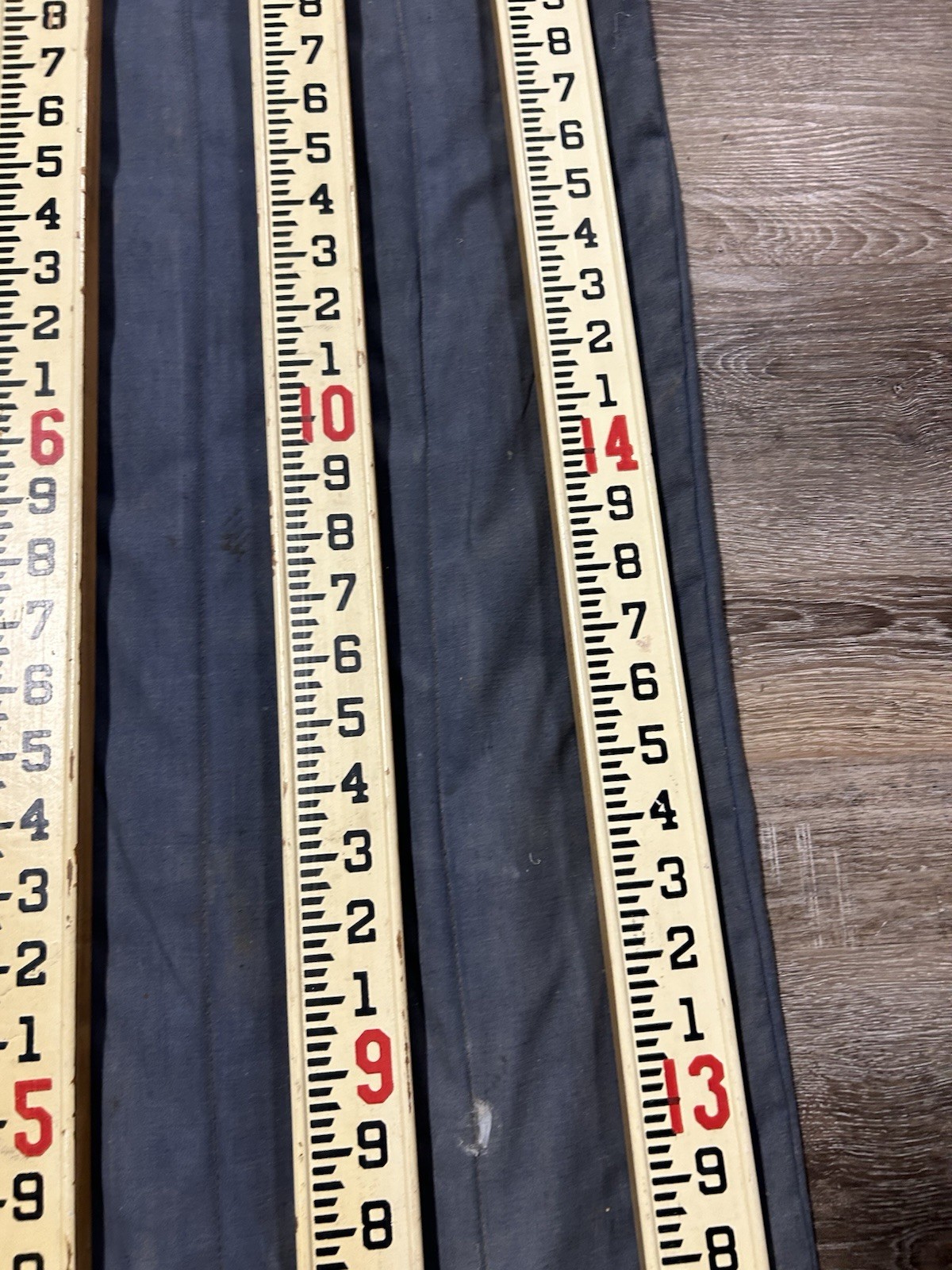 Vintage 16 Foot WOOD MEASURING STICK surveying rod rule Chicago Steel Tape Co