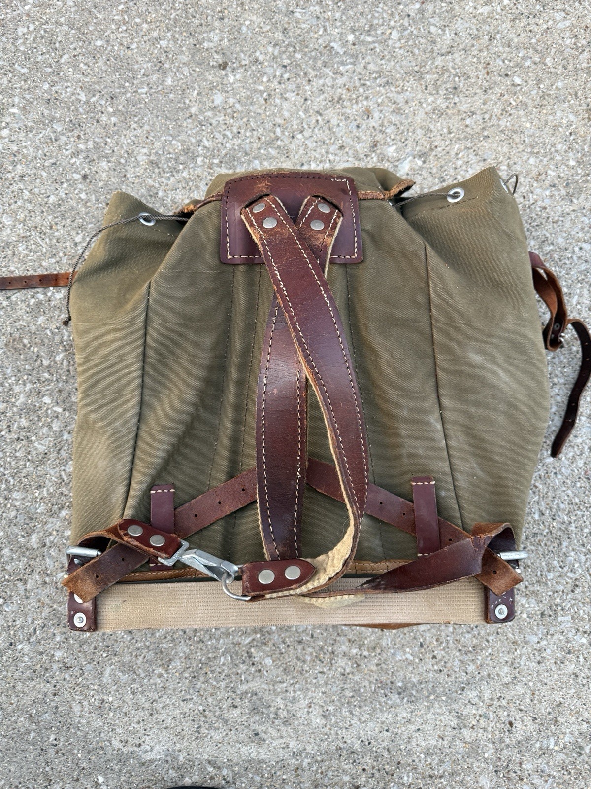 Vintage Wild Heerbrugg Surveying Survey Rucksack Backpack, Canvas & Leather