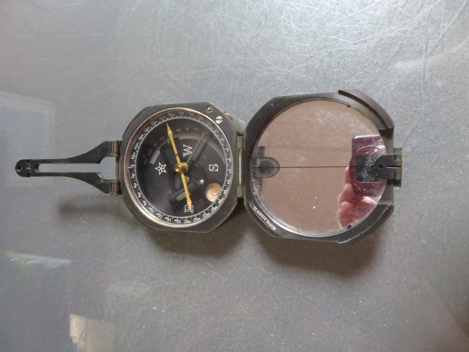 VINTAGE KEUFFEL & ESSER NY Forestry COMPASS w/Leather Carrying M19 Case*MILITARY