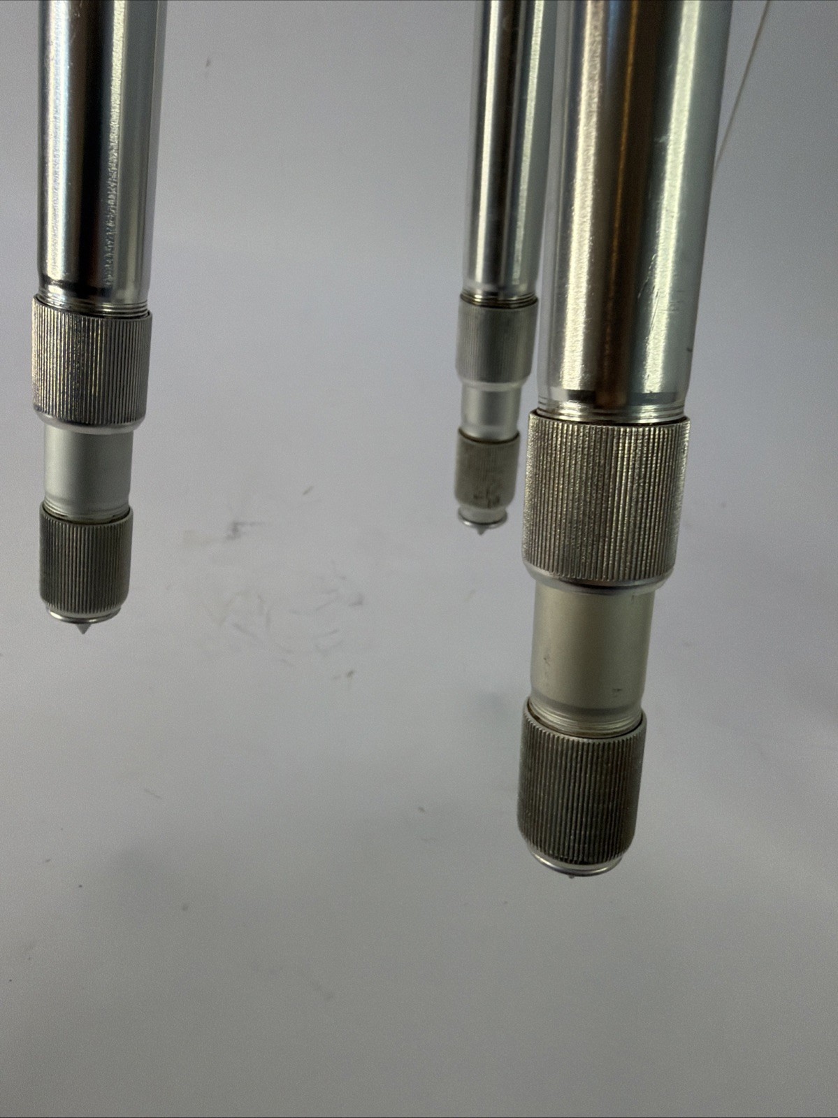 Vintage Non-Magnetic Aluminum Surveyor Compass Tripod Brass Mount Spiked Feet