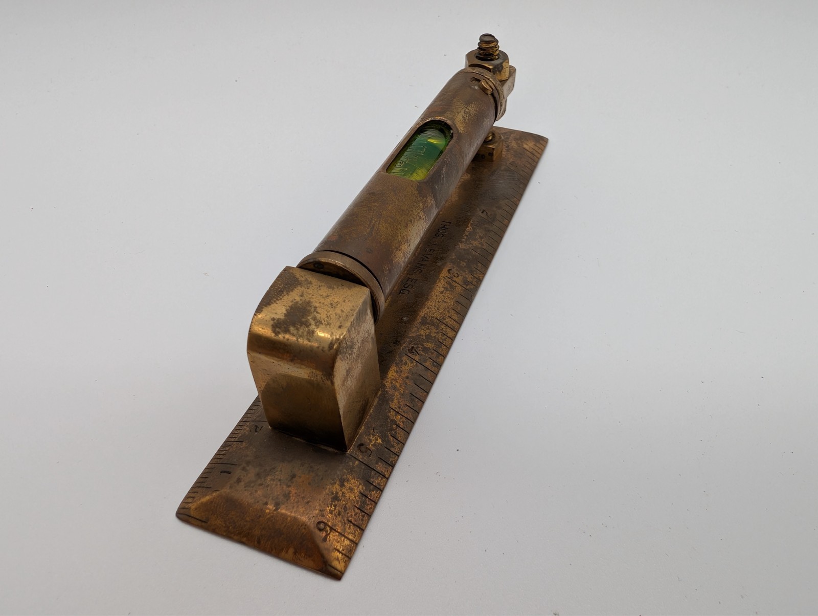 Decorative Brass Spirit Level Vintage Style London Esq Inlaid Wooden Gift Box