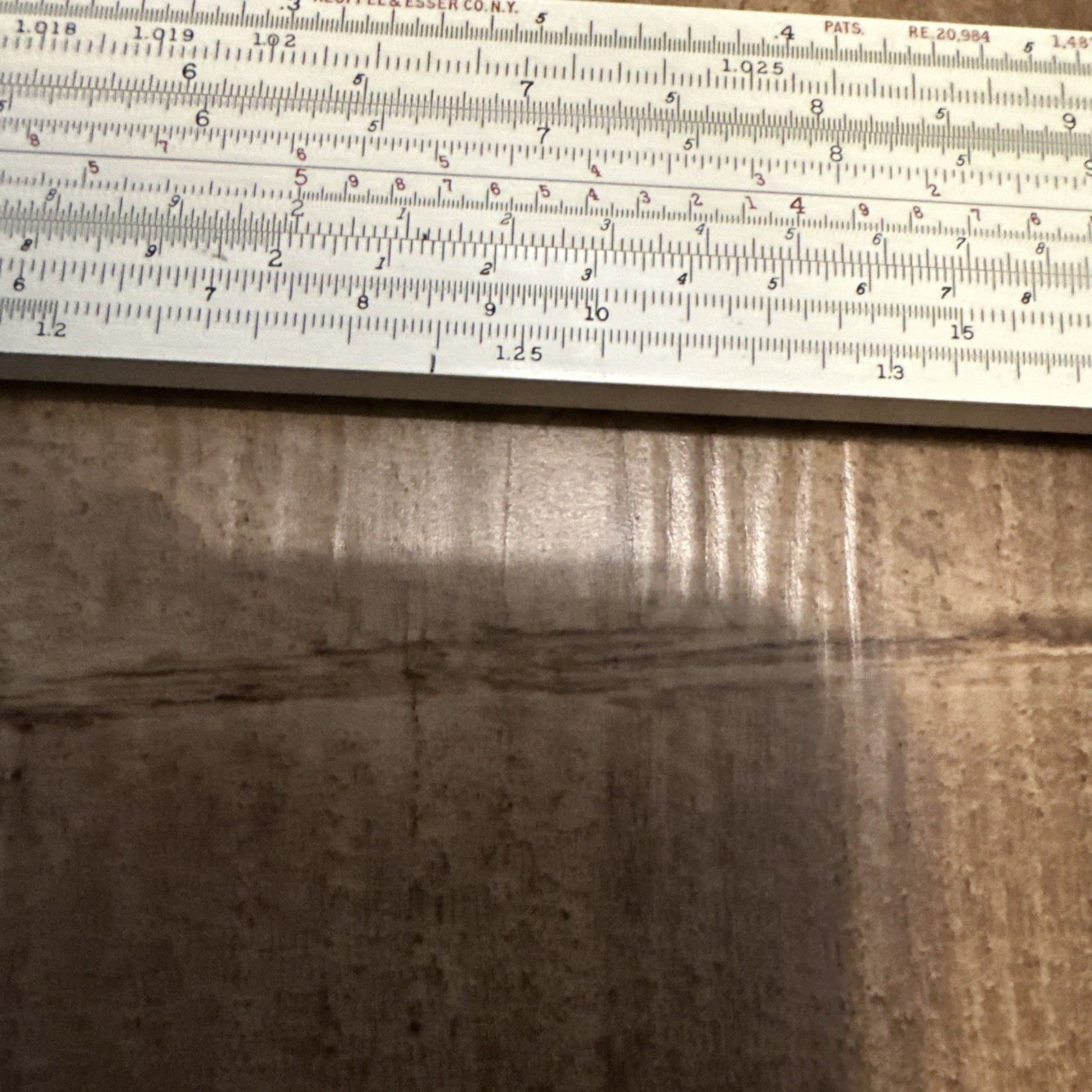 Rare Vintage Keuffel & Esser 4083-5 Mahogany 20” Slide Rule With Leather Case