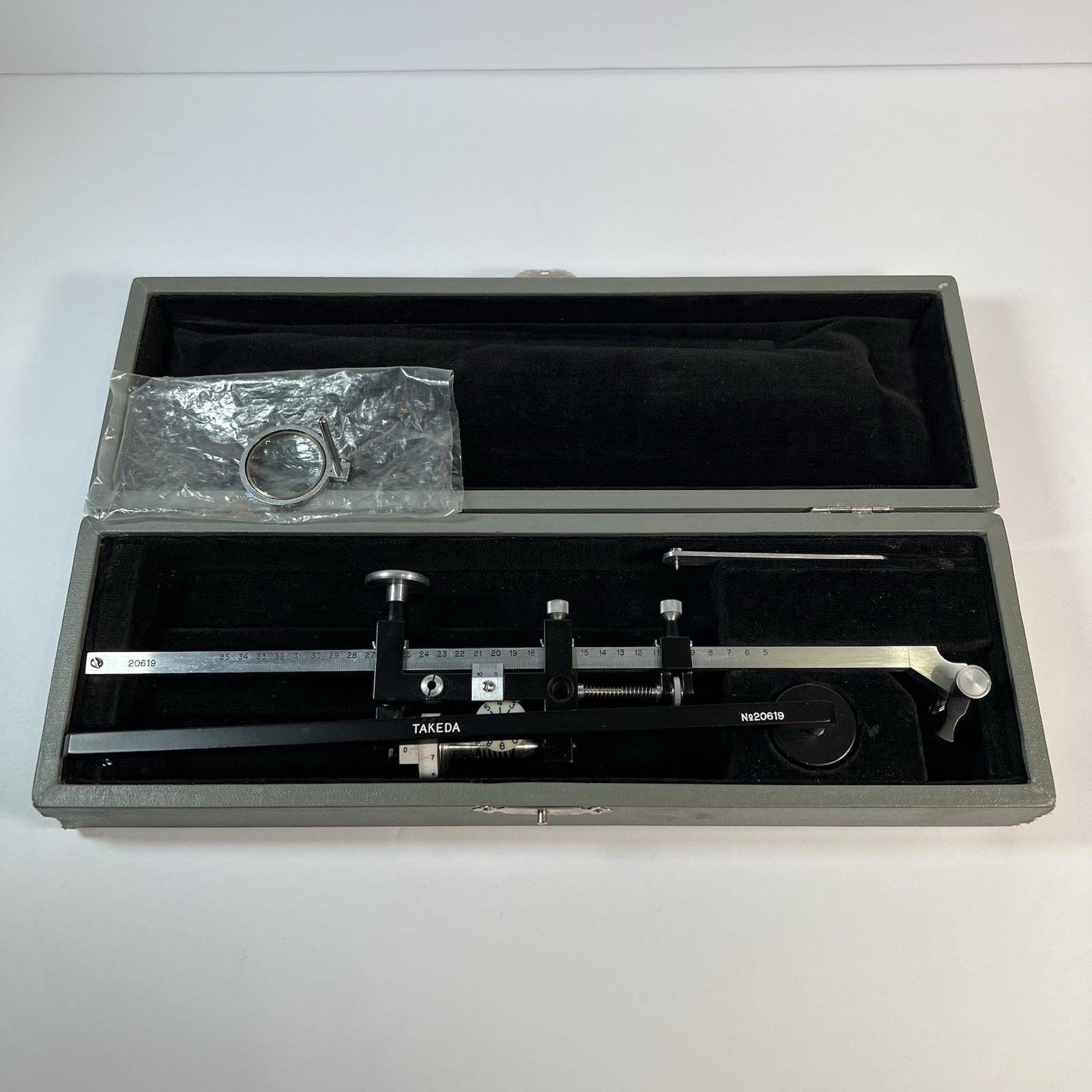 Vintage Mechanical Planimeter Sliding Roller Drum Type Takeda Made In Japan ￼