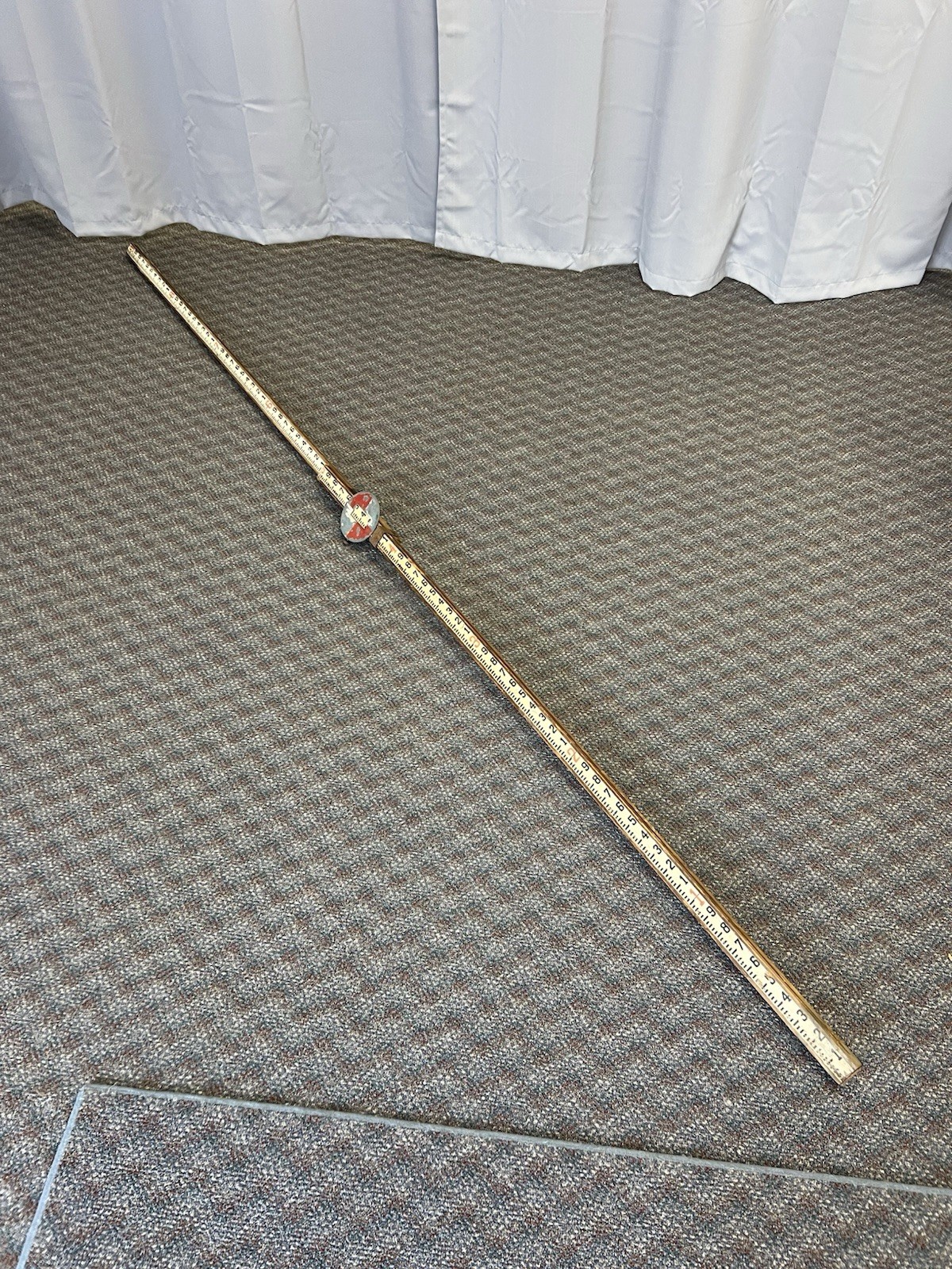 Vintage 9 Ft WOOD MEASURING STICK grade rod rule surveying story pole industrial