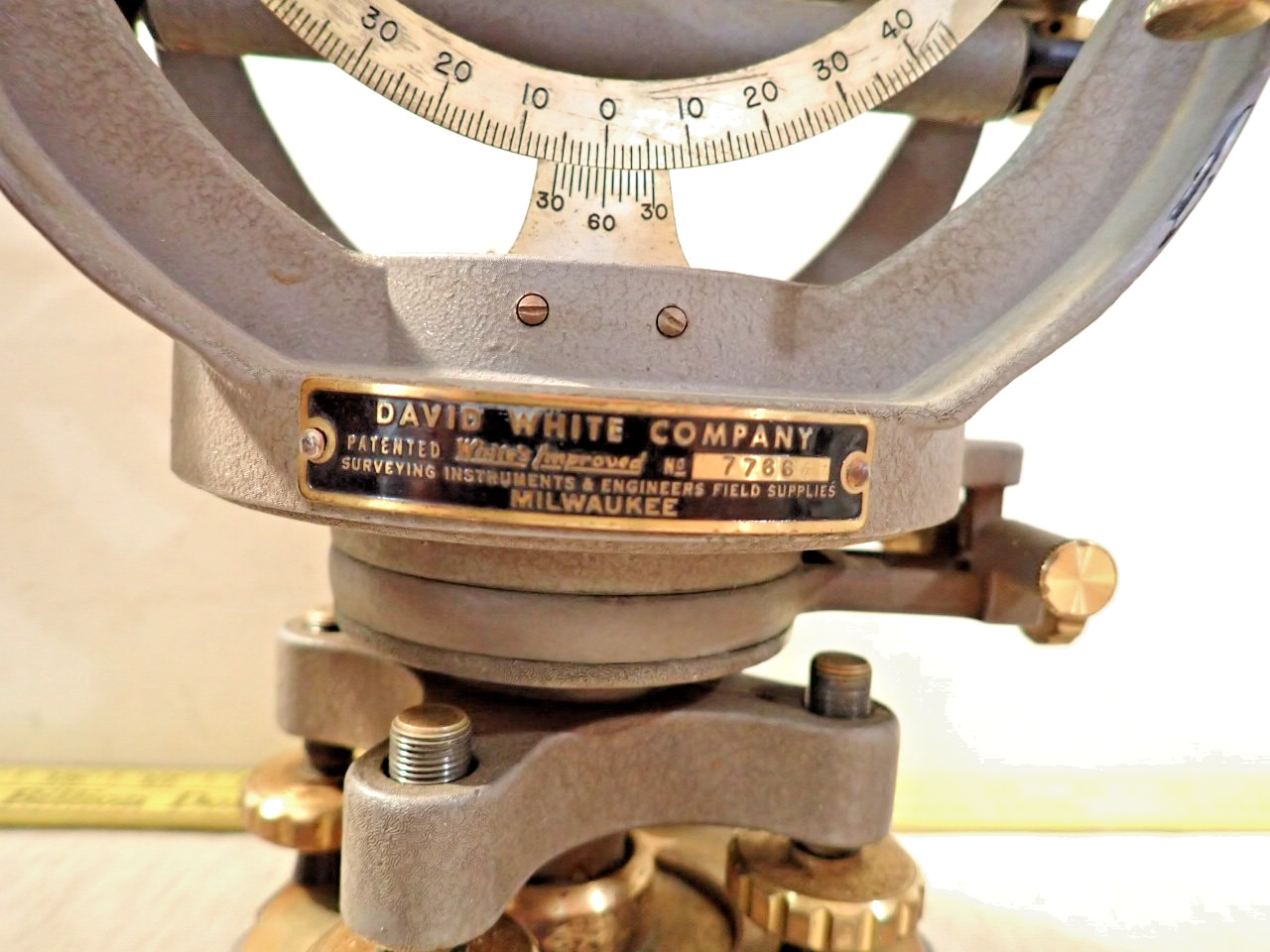 Vng David White Co “Whites Improved”No.77664 Surveyors Instrument Original Case