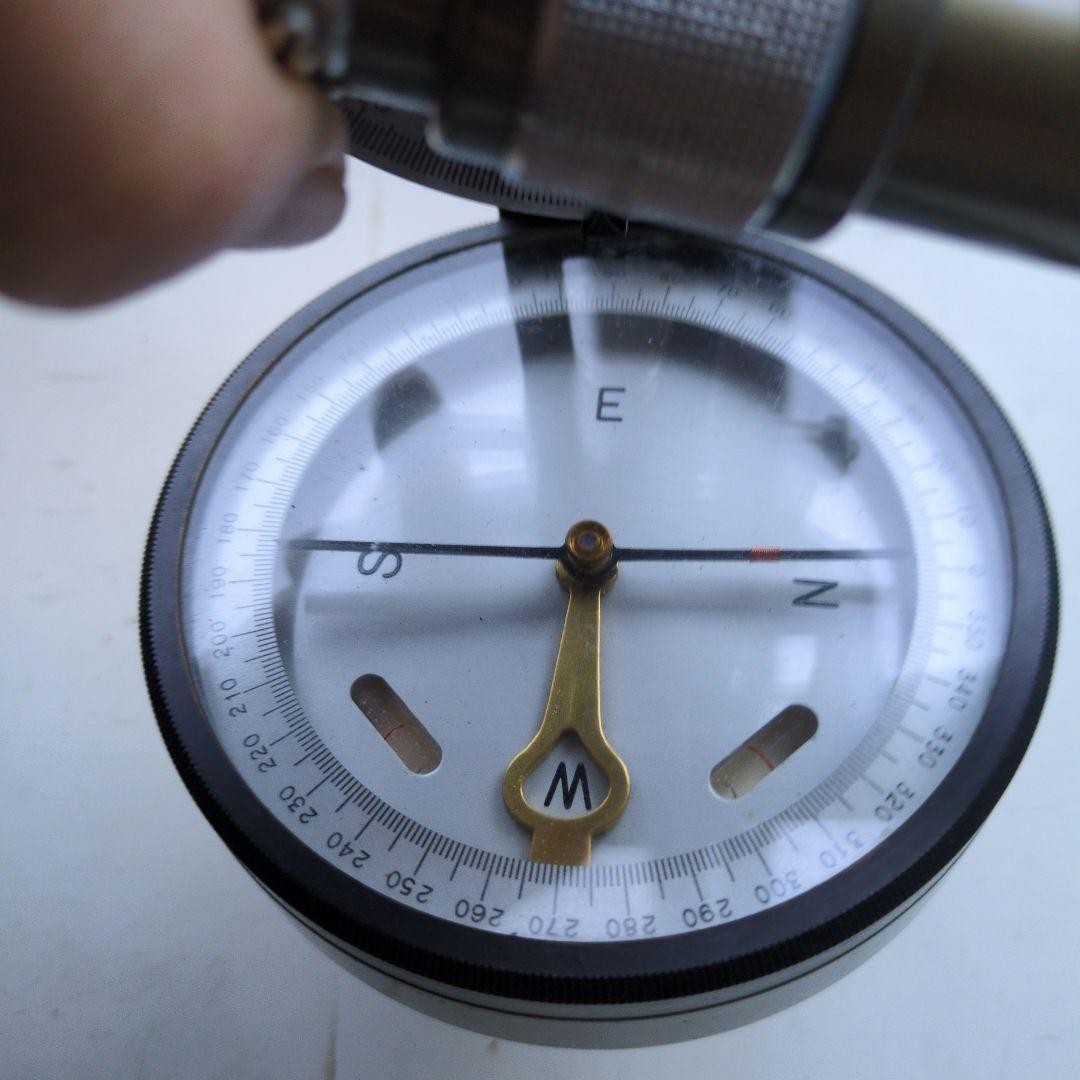 Japanese Survey Compass Direction Instrument With Case Vintage Japan