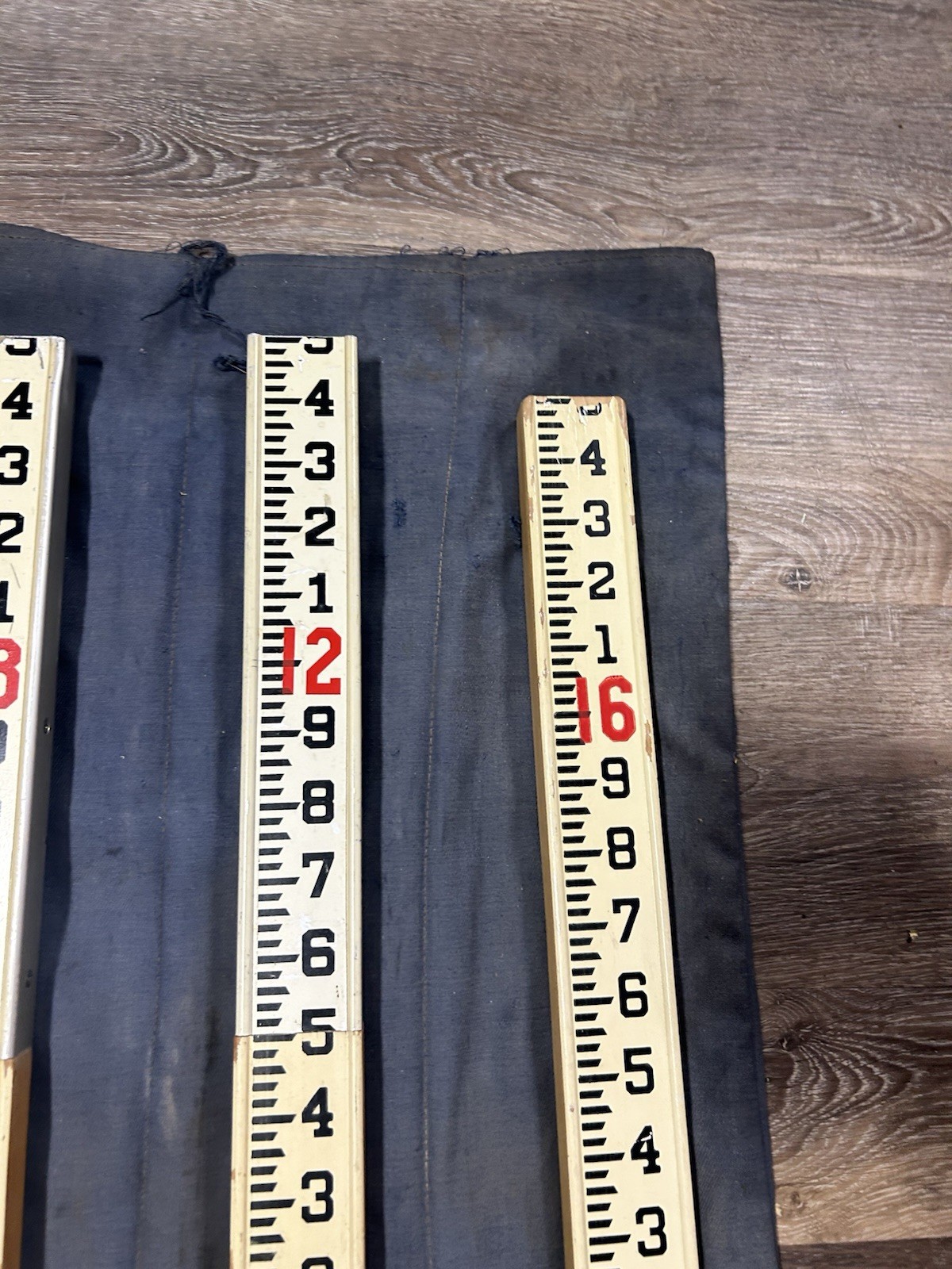 Vintage 16 Foot WOOD MEASURING STICK surveying rod rule Chicago Steel Tape Co