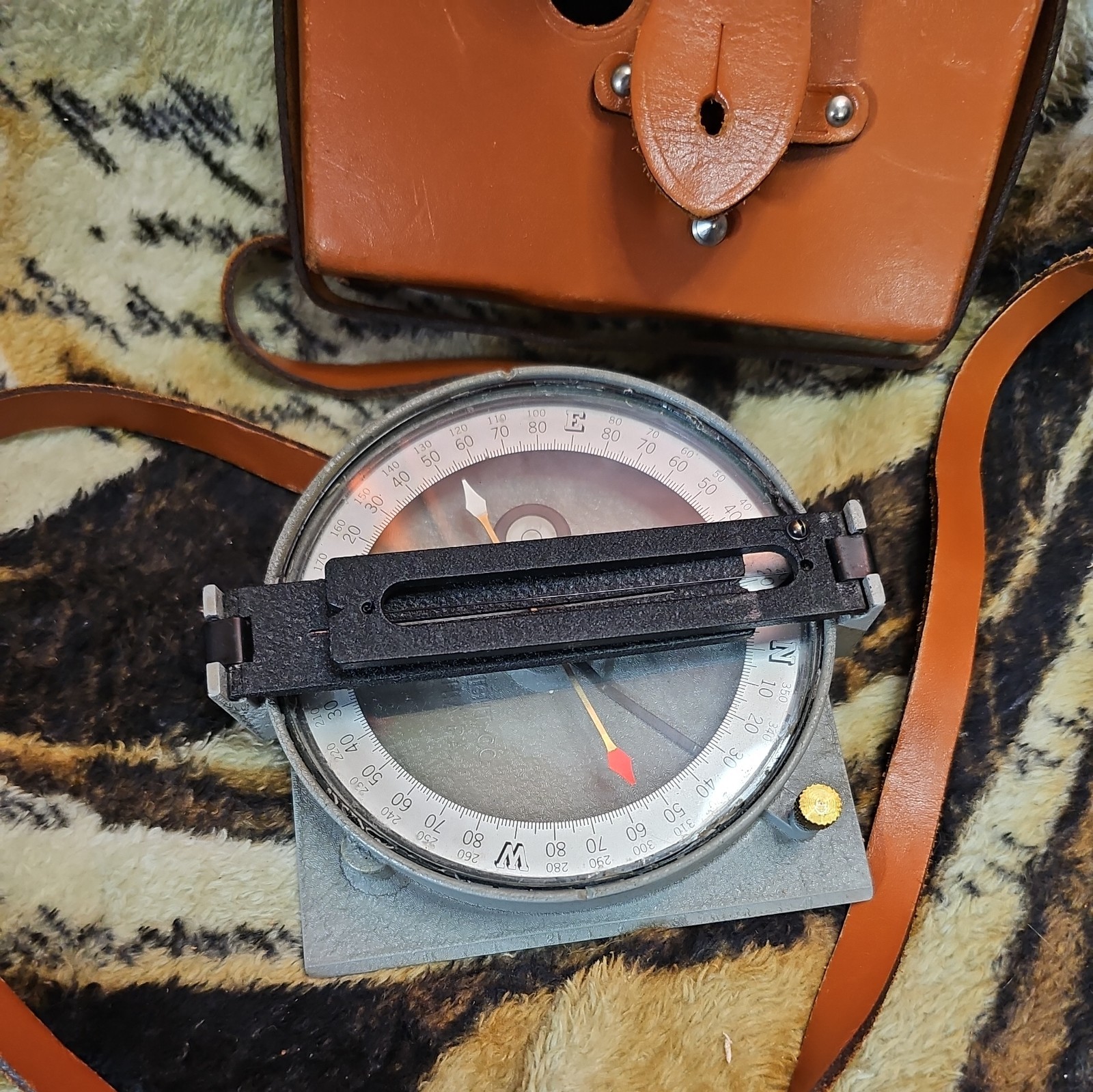 Vintage Antique Surveyors Compass Warren Knight Co Philadelphia PA W/pouch