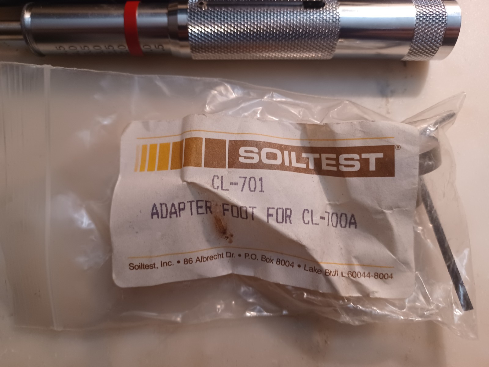 Soiltest CL-700A Pocket Penetrometer & CL-701 Adapter Foot w/ Black Carry Case