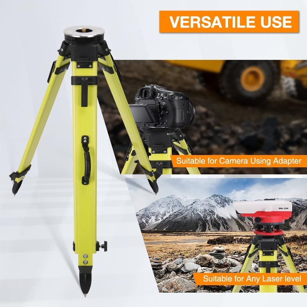 Lightweight 72” Fiberglass Surveying Tripod – Portable with Strong Stability