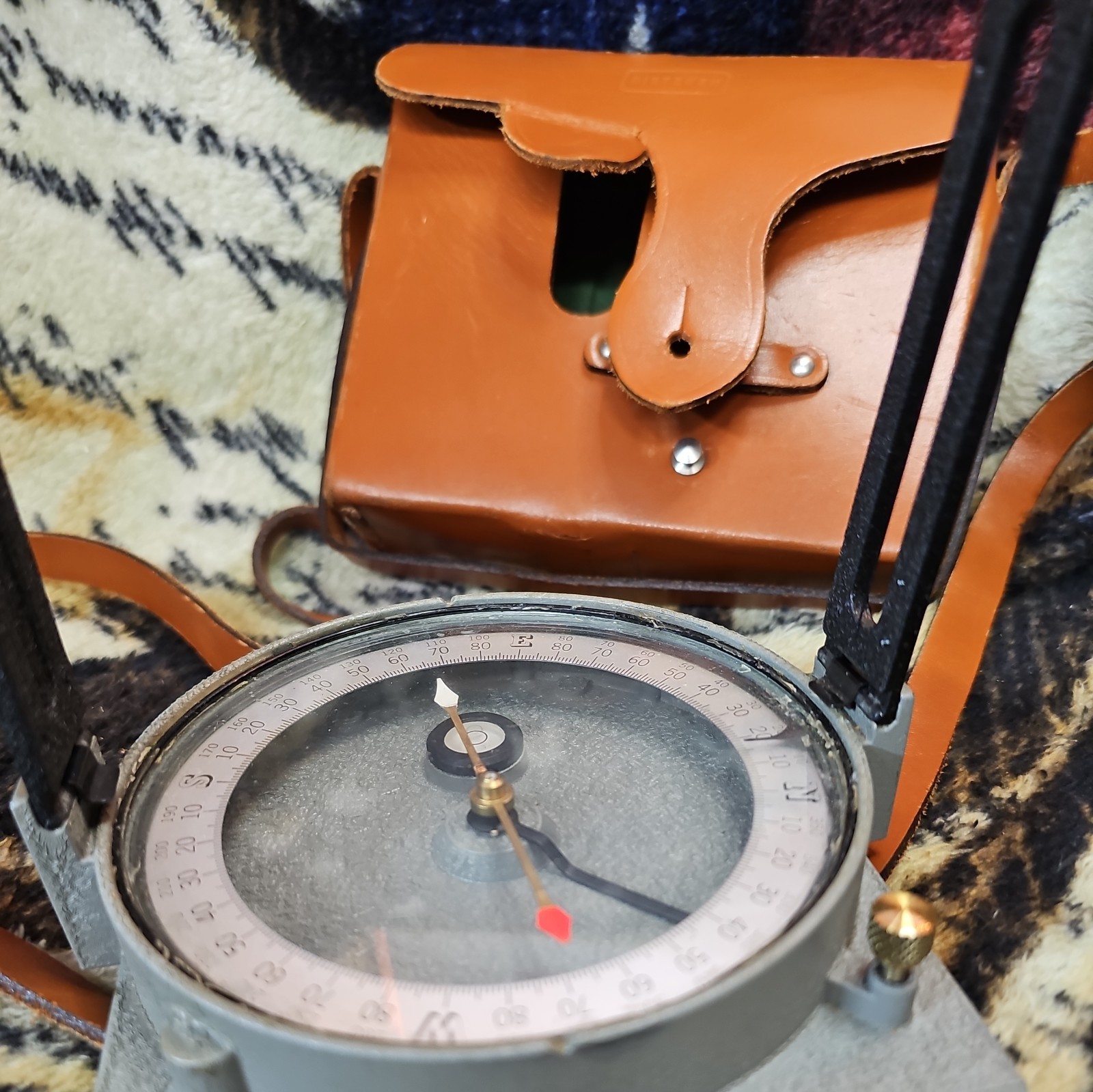 Vintage Antique Surveyors Compass Warren Knight Co Philadelphia PA W/pouch