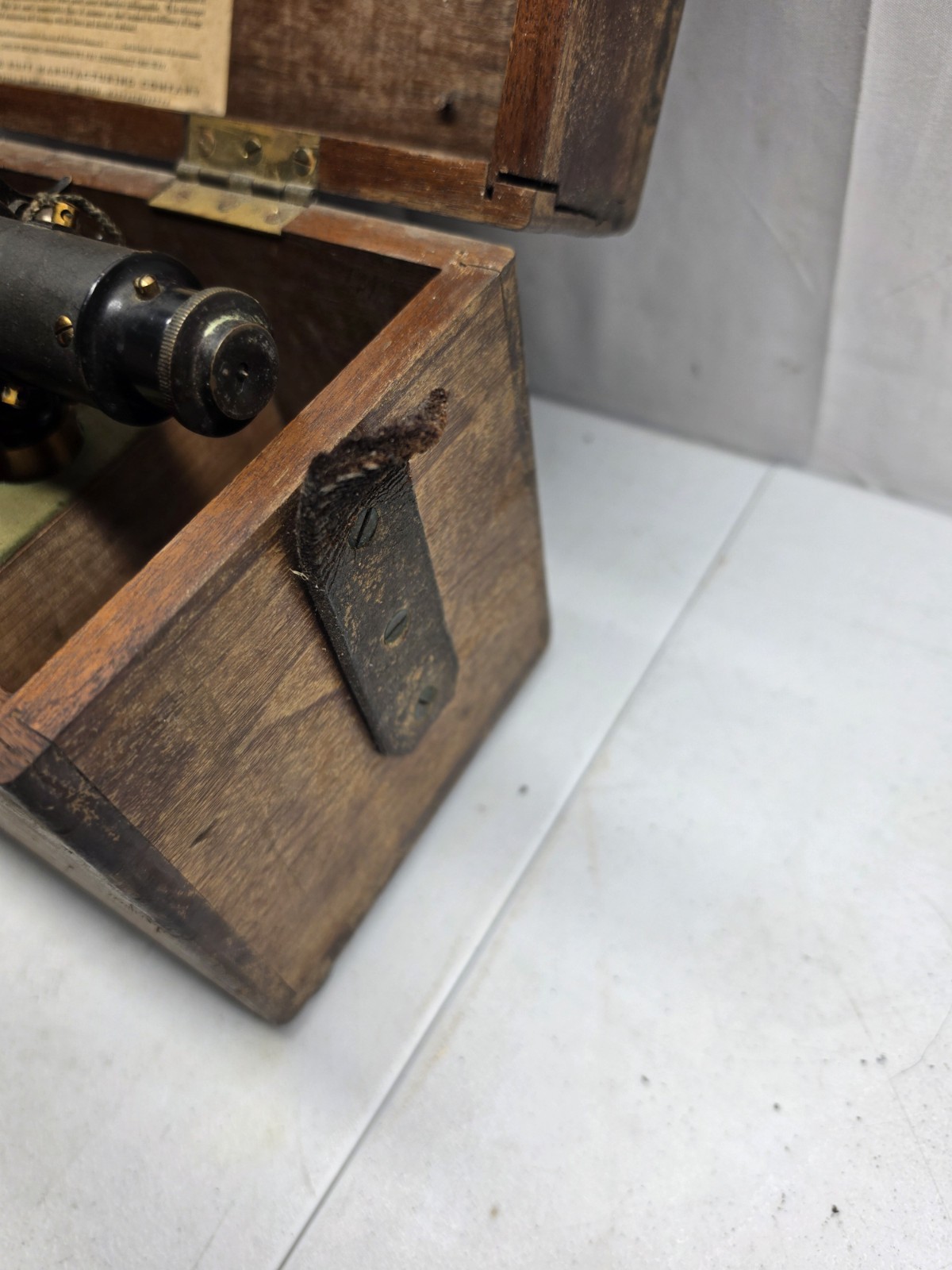 Antique BUFF & BUFF Brass Transit. Wood Box Survey Tool Surveyor