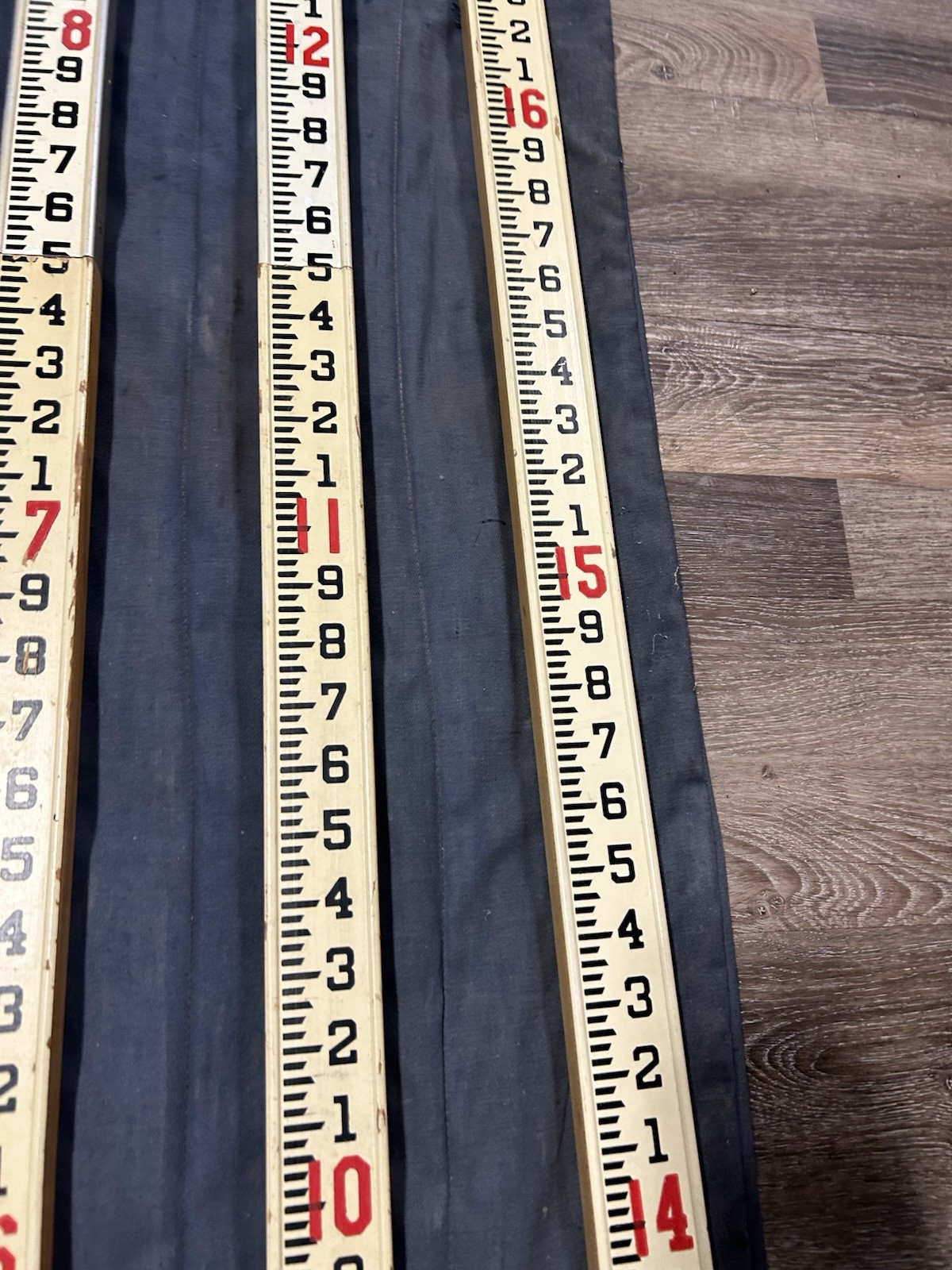 Vintage 16 Foot WOOD MEASURING STICK surveying rod rule Chicago Steel Tape Co