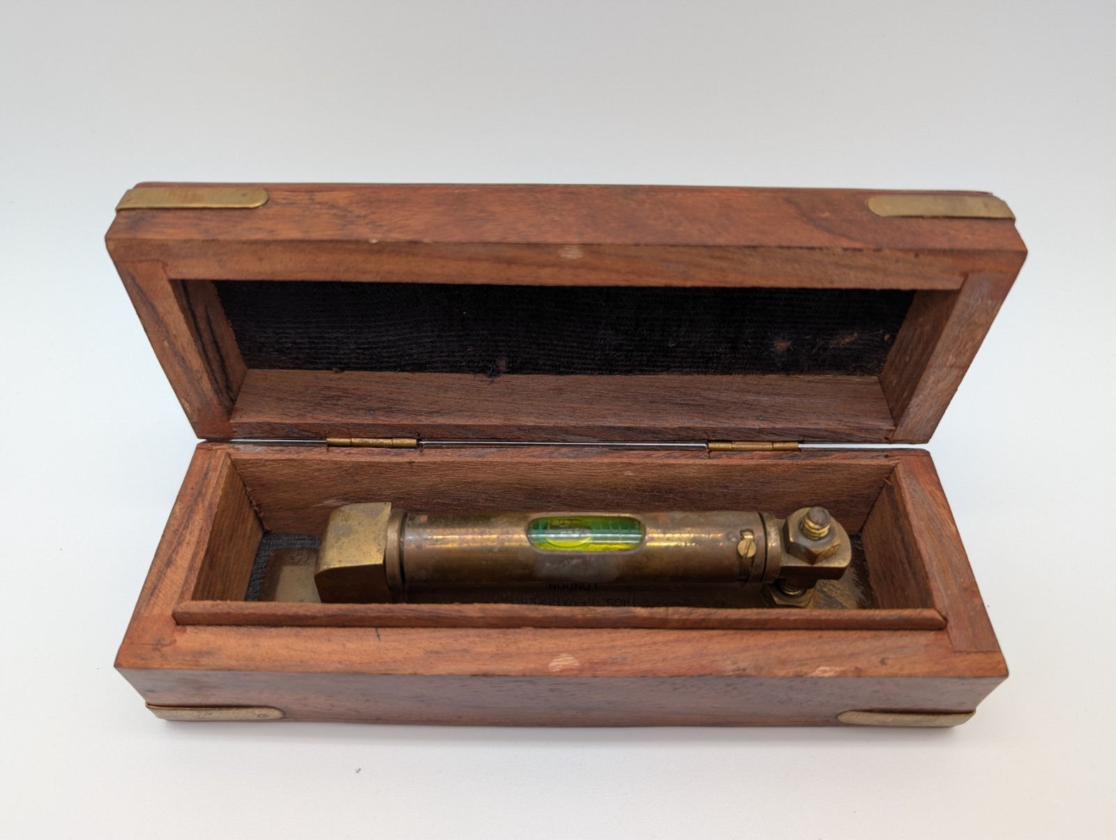 Decorative Brass Spirit Level Vintage Style London Esq Inlaid Wooden Gift Box