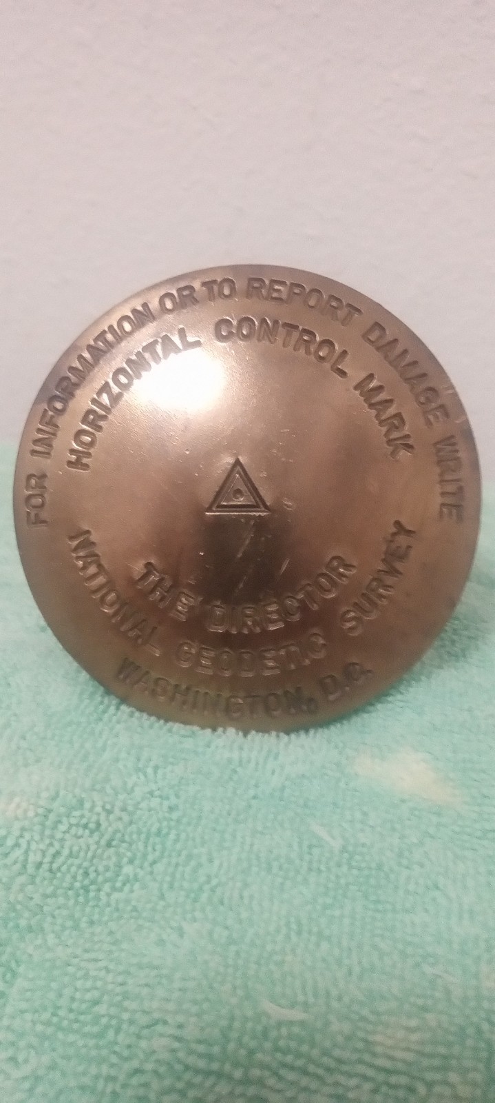 Vintage National Geodetic Survey Horizontal Control Mark Survey Marker