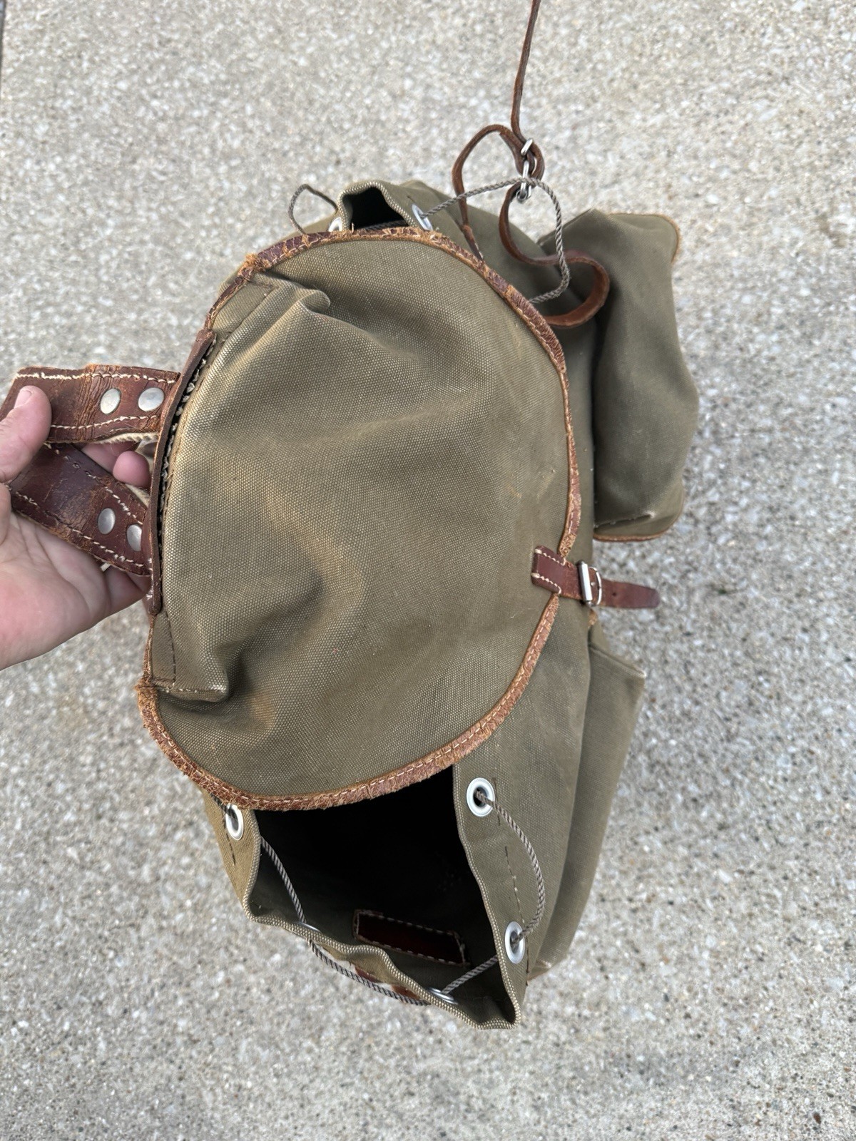 Vintage Wild Heerbrugg Surveying Survey Rucksack Backpack, Canvas & Leather