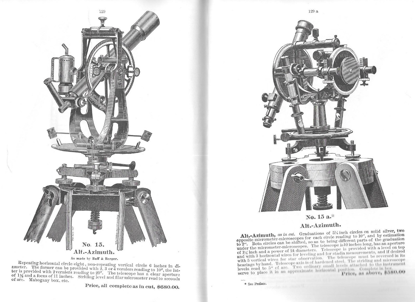 1897 BUFF & BERGER ENGINEERS’ & SURVEYORS’ INSTRUMENTS CATALOG