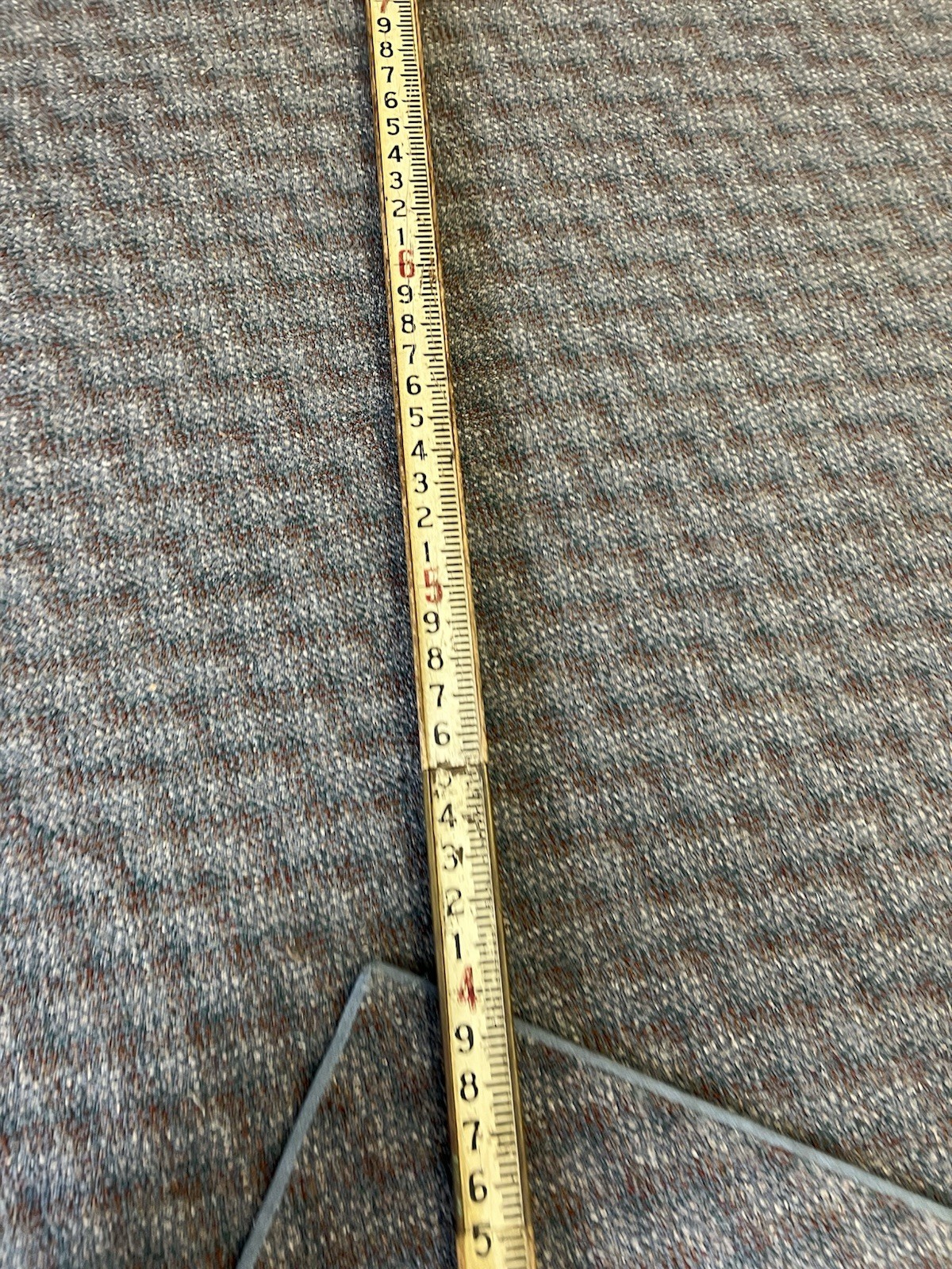 Vintage 12 Ft WOOD MEASURING STICK surveying rod rule wooden story pole brass
