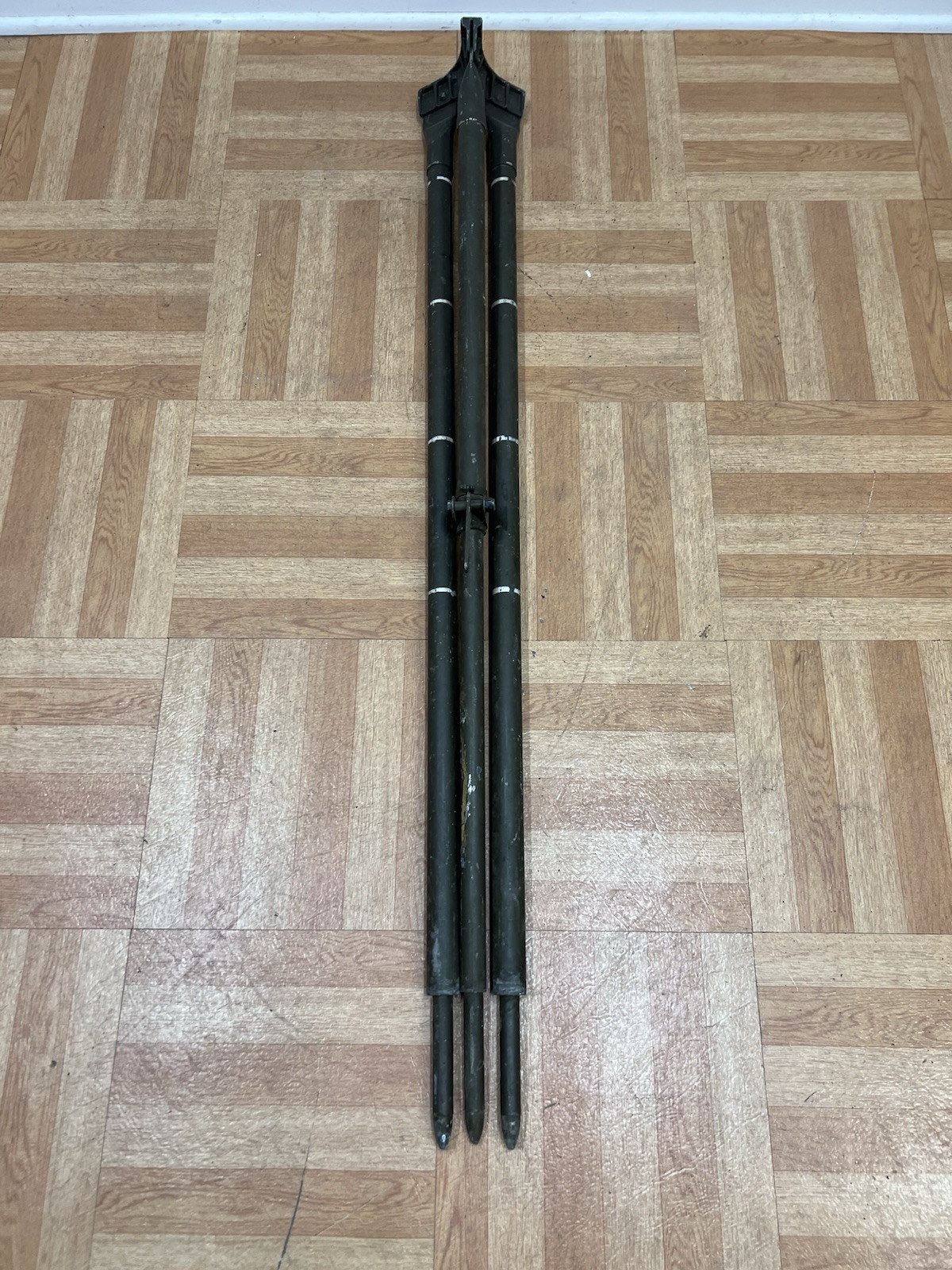 Vintage ALUMINUM TRIPOD metal military transit light stand survey industrial 4′