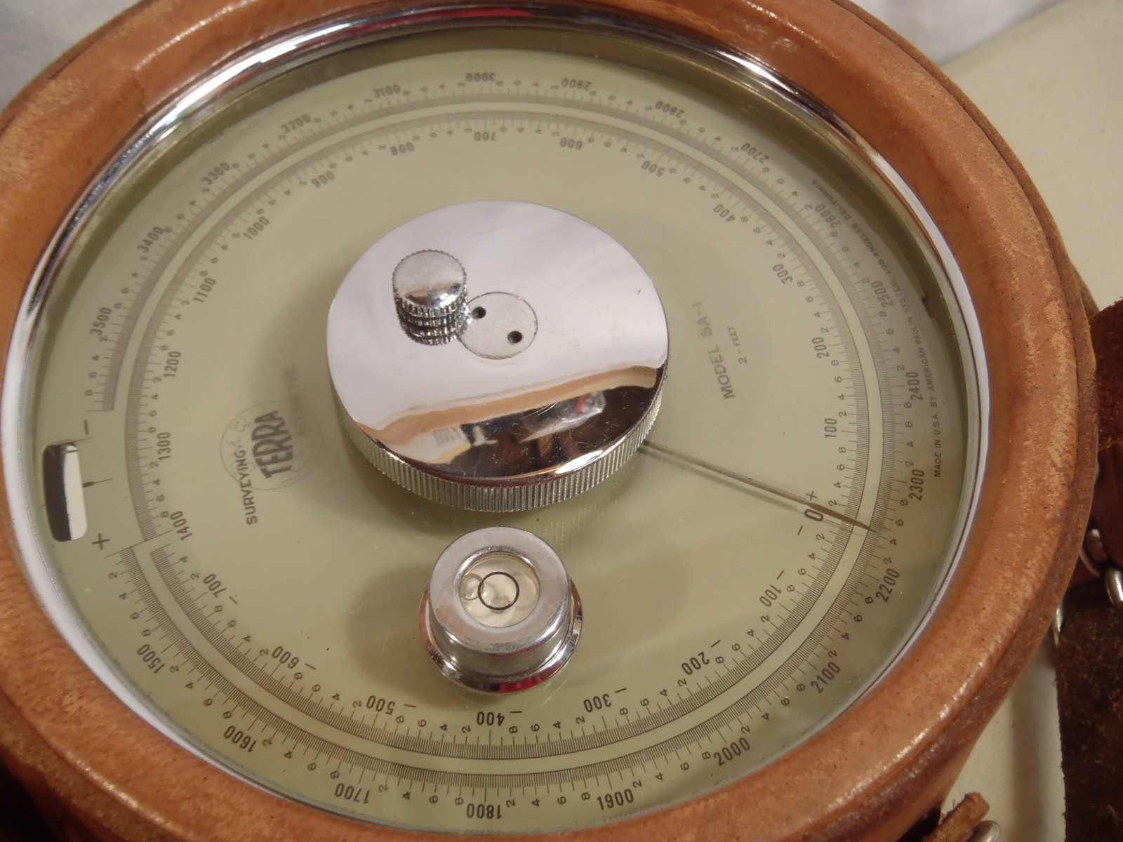 Vintage Surveying Altimeter Lot of 2 Leather Case American Paulin Model SA-1 USA