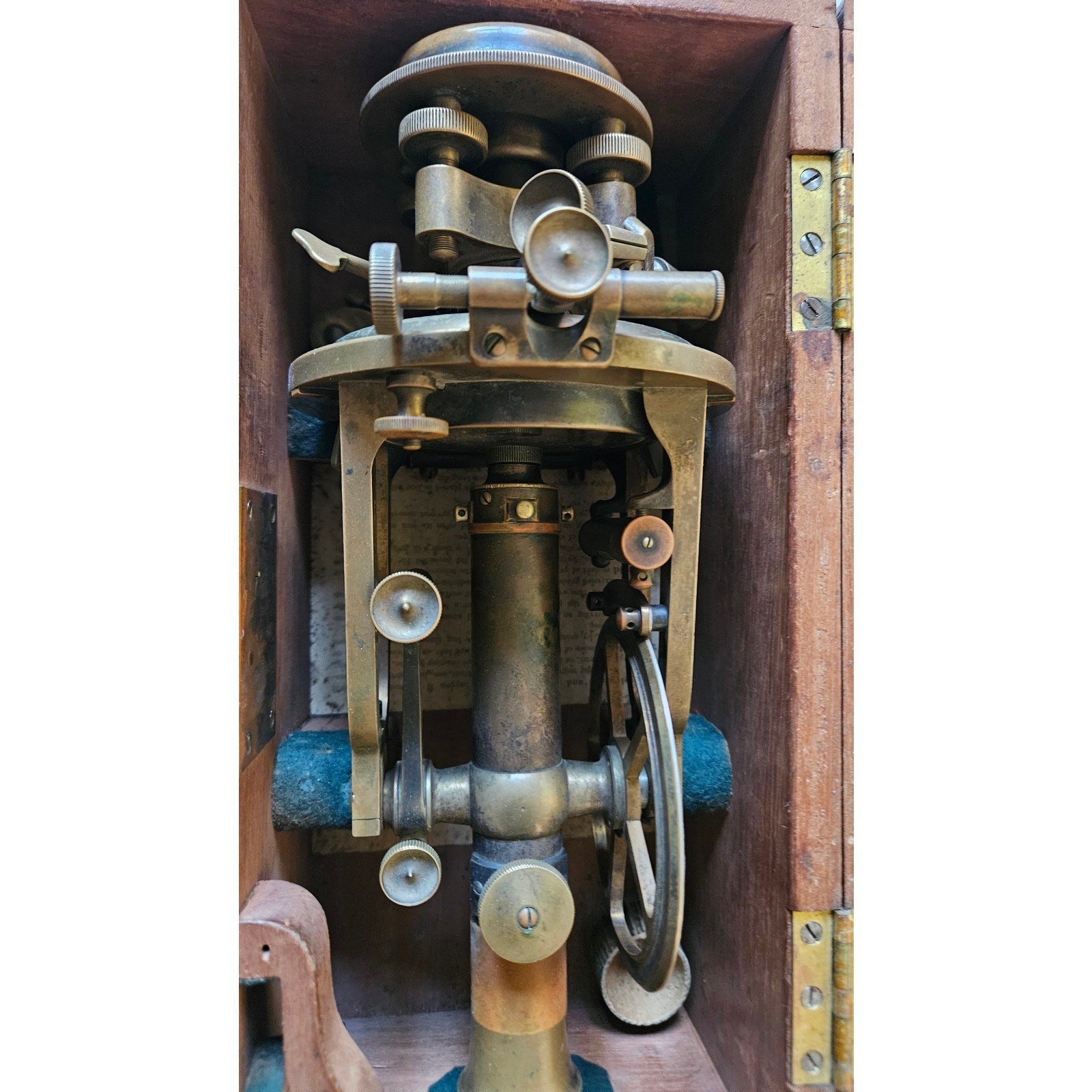 Antique Buff and Berger Boston Brass Surveying Transit Original Wood Case 1900s