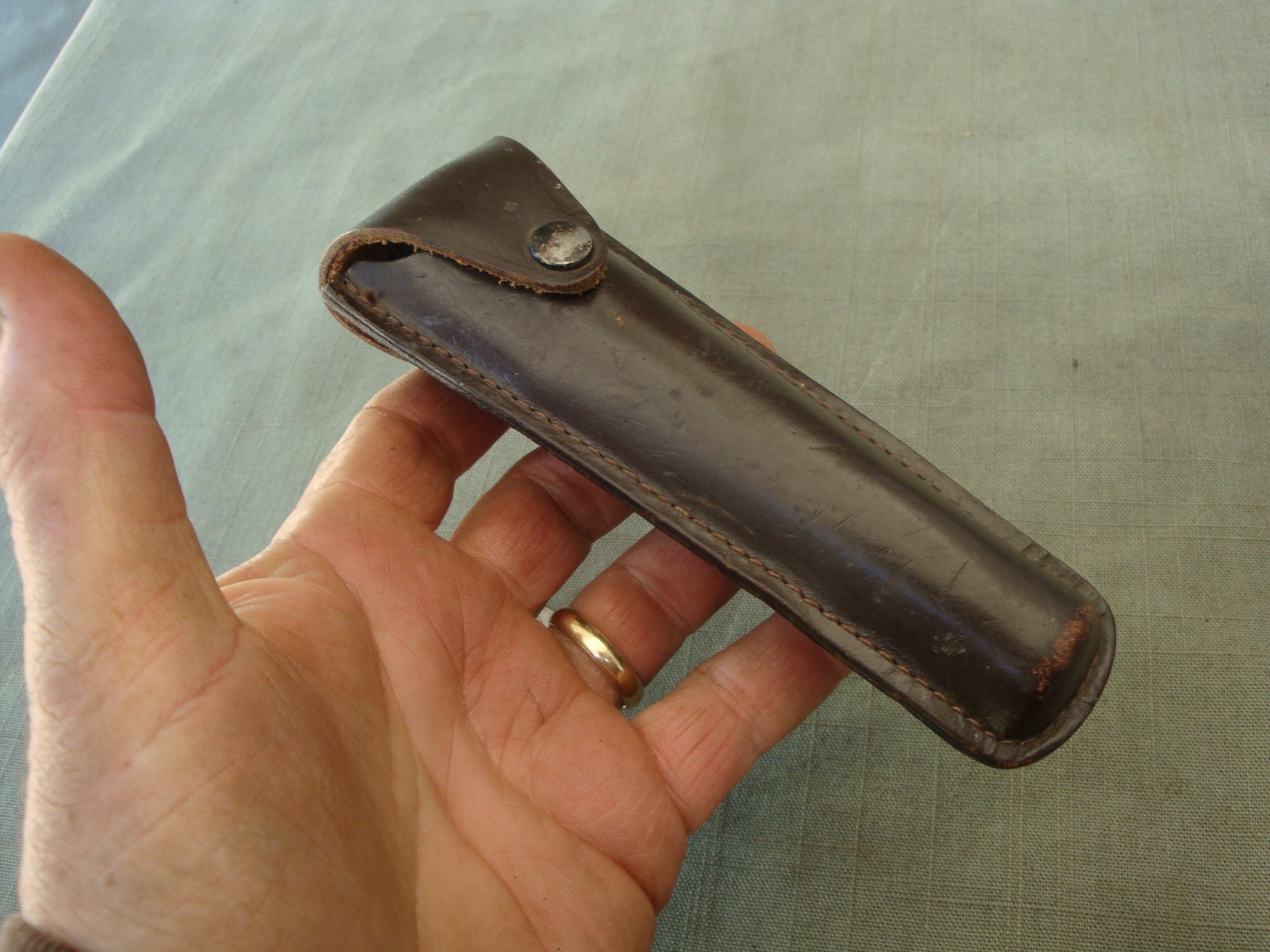 Vintage Hand Held Surveyor’s Sighting Level With Leather Belt Case