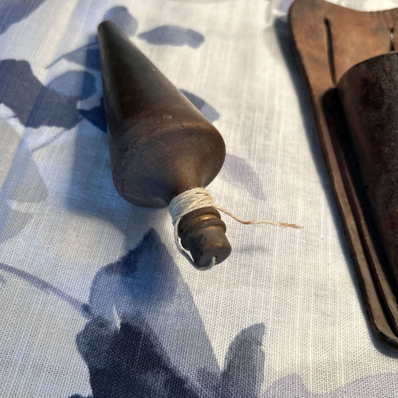 Vintage Dietzgen 24 Plumbing Bob for Surveying in Leather Case 1 lb 5 oz