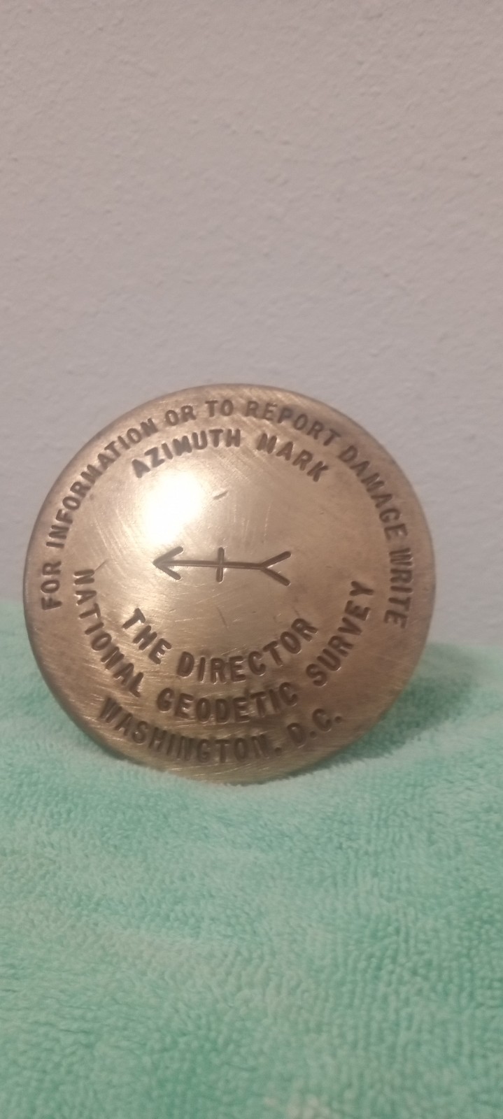 Vintage National Geodetic Survey Azimuth Mark Survey Marker