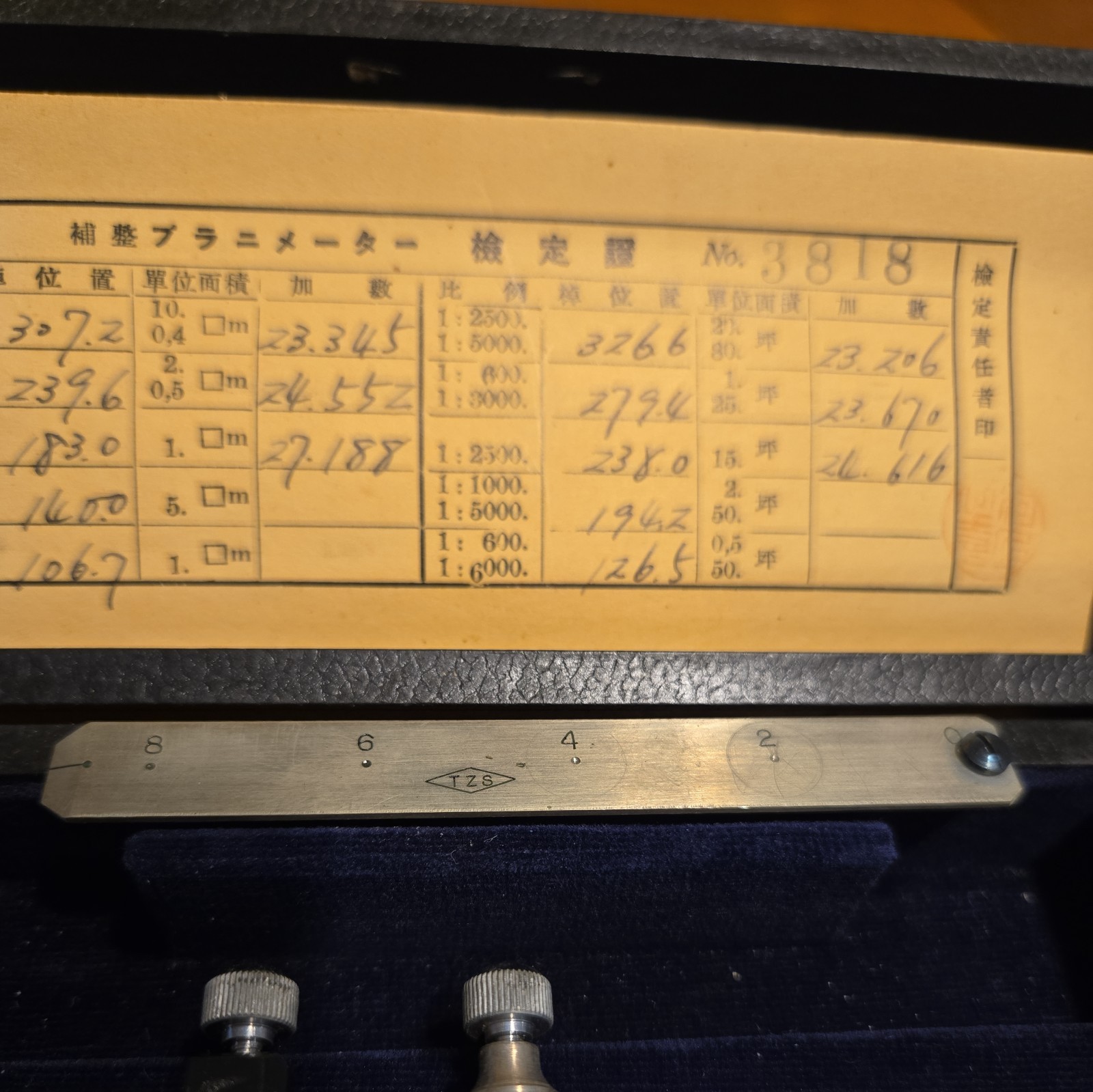 TAMAYA VINTAGE POLAR COMPENSATING PLANIMETER. JAPAN. No 3818