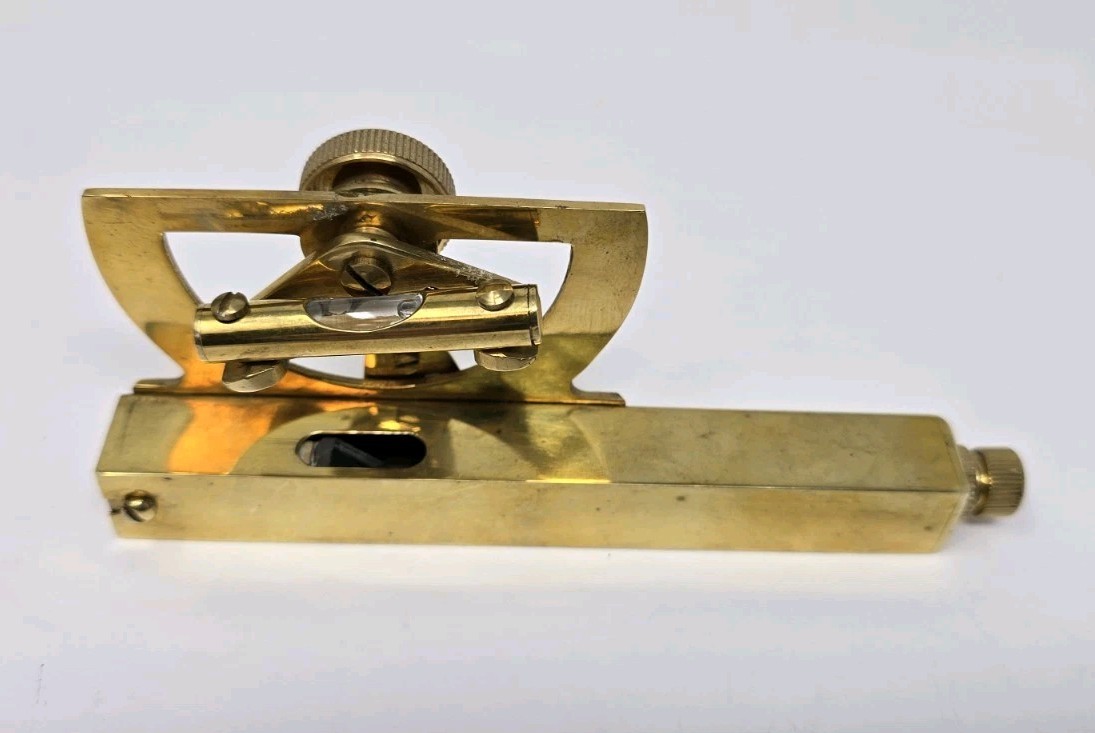 Vintage Stanley London Brass ABNEY LEVEL Clinometer & Survey Nav Instrument