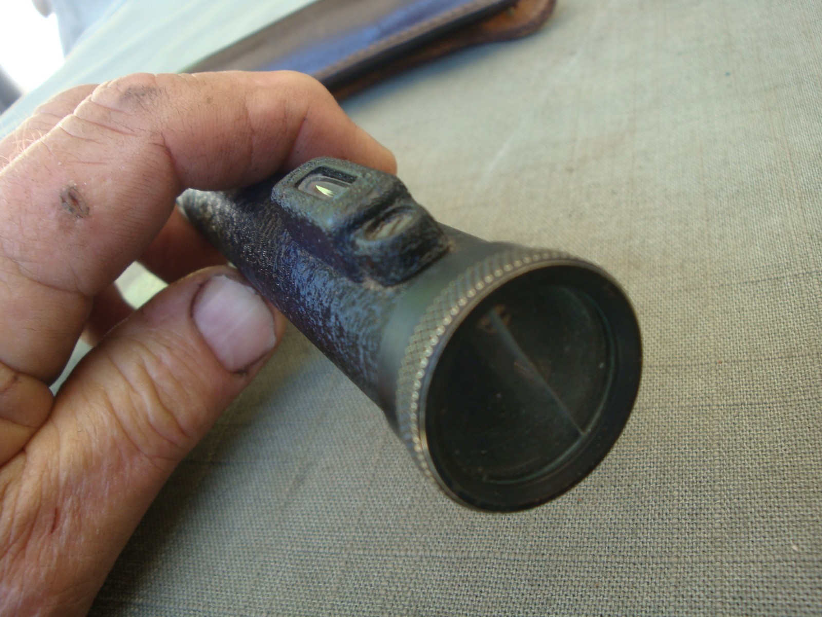 Vintage Hand Held Surveyor’s Sighting Level With Leather Belt Case