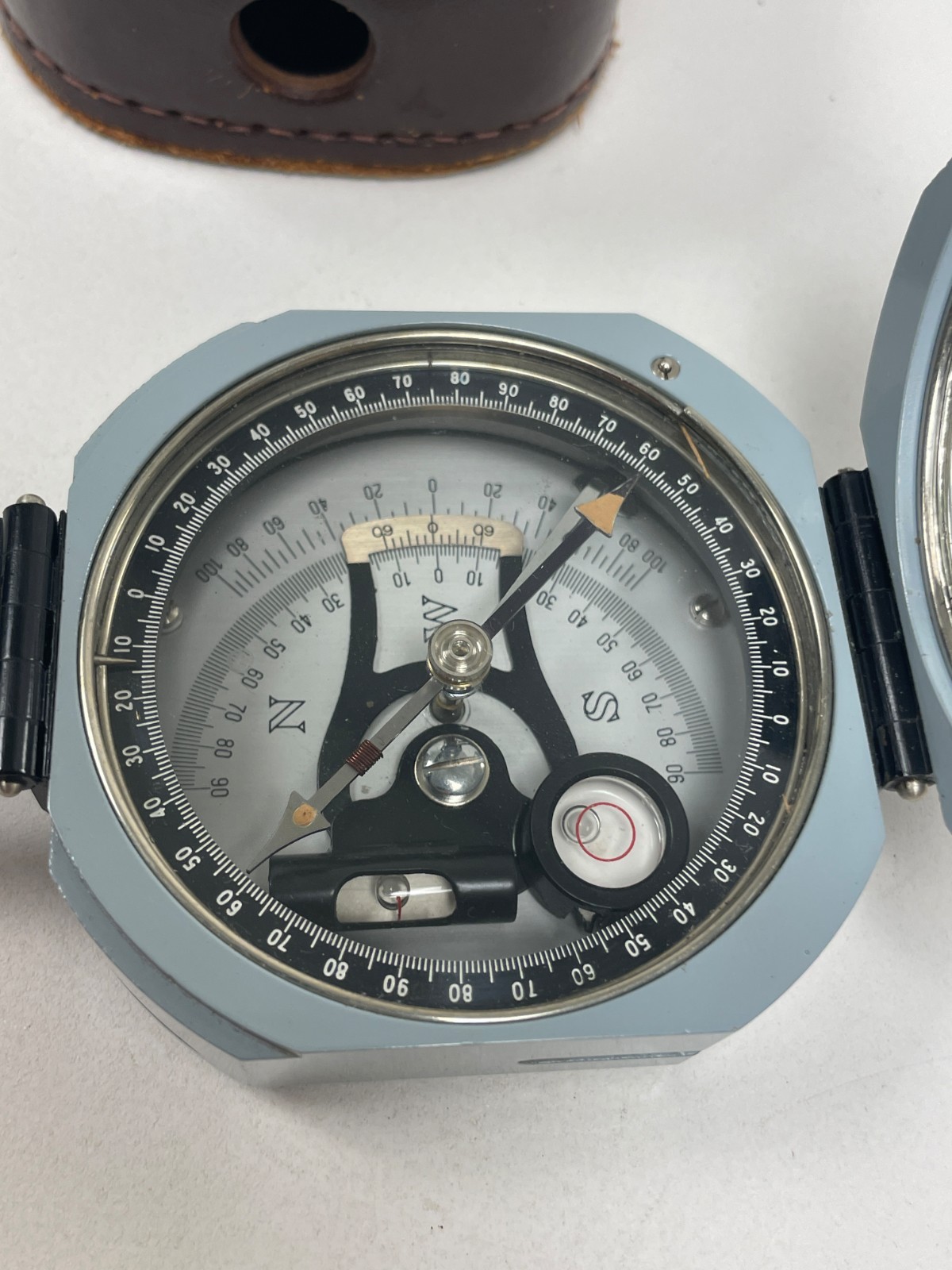 Vintage Pocket Transit Surveyor Compass With Case – Made in Japan