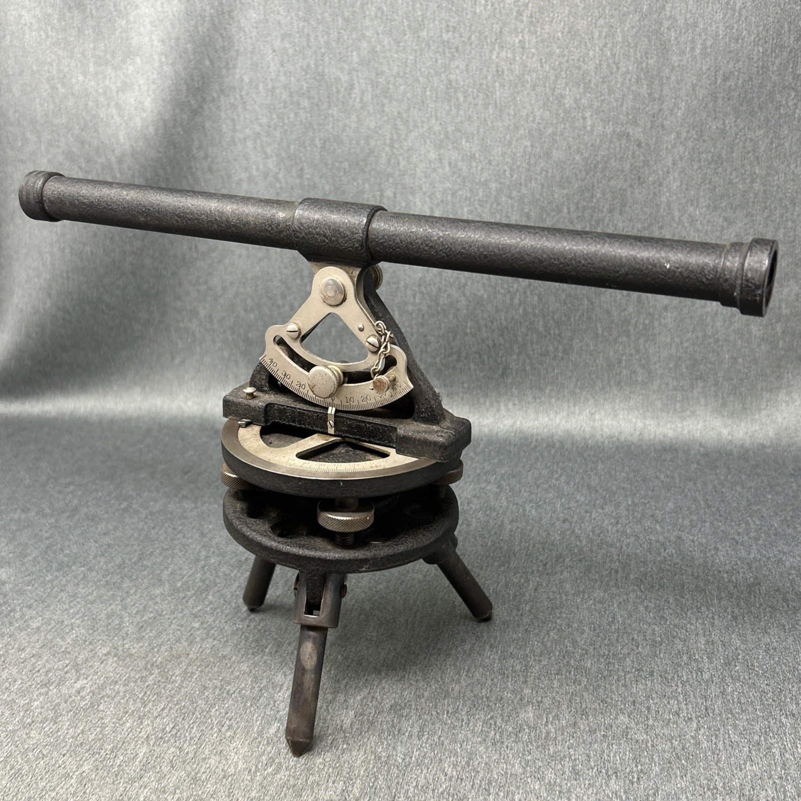 Vintage Starrett Surveying Transit Level Instrument Antique Scope Tripod
